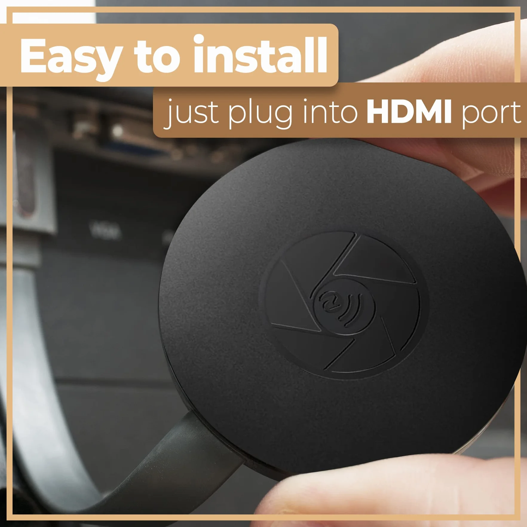Retoo Bezprzewodowy odbiornik wyświetlacza HDMI Dongle Streaming 1080p 4K, odbiornik wyświetlacza WiFi, obsługa DLNA Miracast Airplay, odtwarzacz multimedialny do systemu Android, Phone, PC, Windows