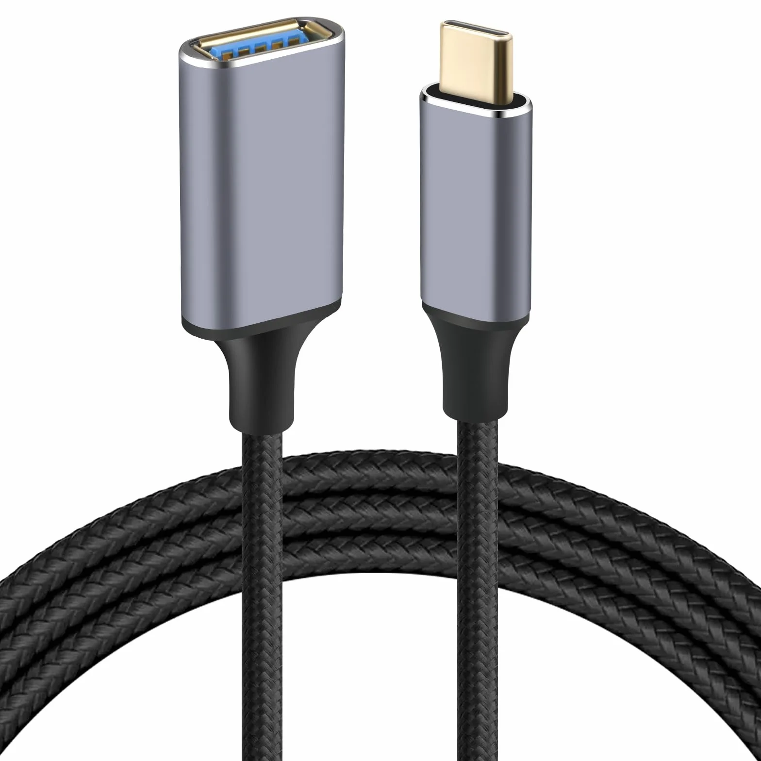 AXFEE Adapter USB C na USB 3.0, 2M USB typ C męski na żeński kabel OTG, kompatybilny z iPhone 16 Pro Max/15 Pro Max, iPad Pro, MacBook Pro/Air, Galaxy S24/S23 Ultra, Hua-wei