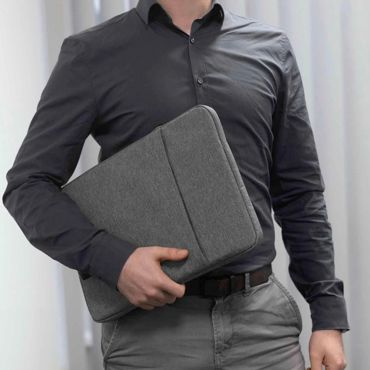moex Etui na tablet Samsung Galaxy Tab S11 Ultra, kieszeń z zamkiem błyskawicznym i kieszenią na akcesoria, materiał nylonowy rękaw miękko wyściełany, minimalistyczny pokrowiec ochronny, ciemnoszare