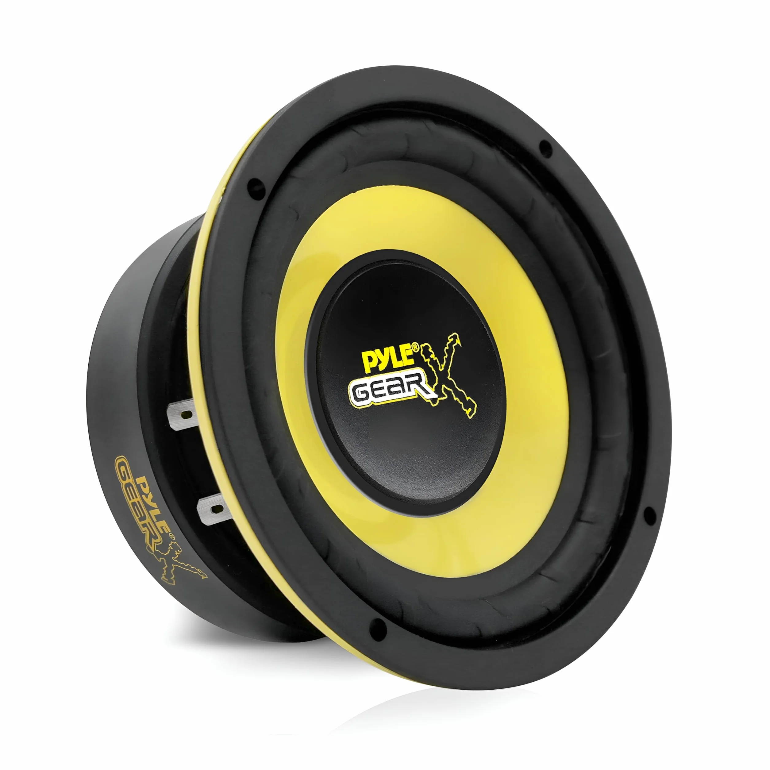 Pyle Car Mid Bass Speaker System, 5" 200W 4 Ohm Auto Mid-Bass Component Poly Woofer Audio Sound Speakers for Car Stereo, 30 Oz Magnet, 2.32” Mount Depth, Cone, High Temp Aluminum Voice Coil (Yellow)