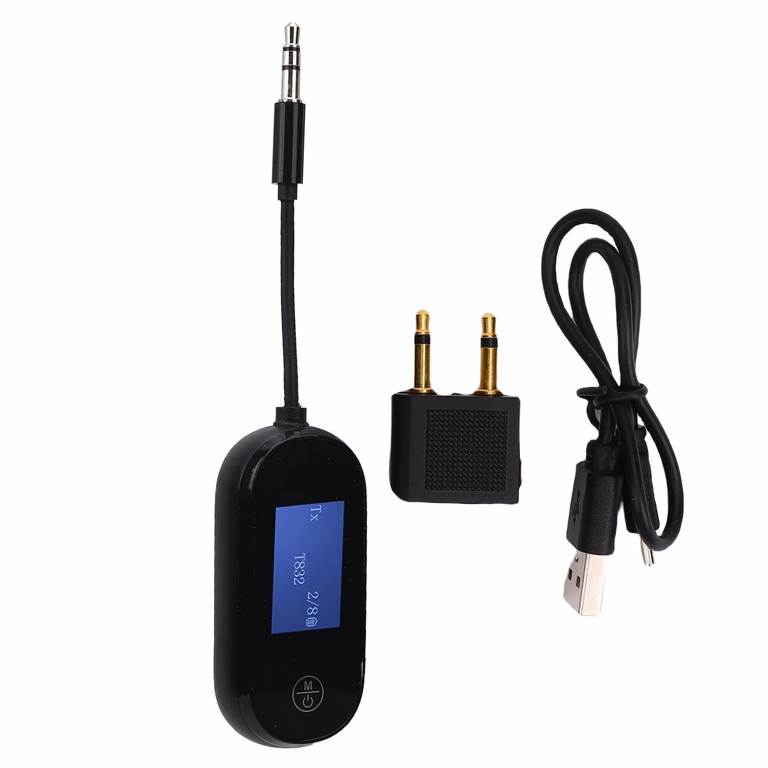 PUSOKEI Bluetooth 5.3 Odbiornik Nadajnika do Telewizji do Słuchawek Bezprzewodowych, Bezprzewodowy Adapter Odbiornika Audio 2 w 1 do Słuchawek PC TV