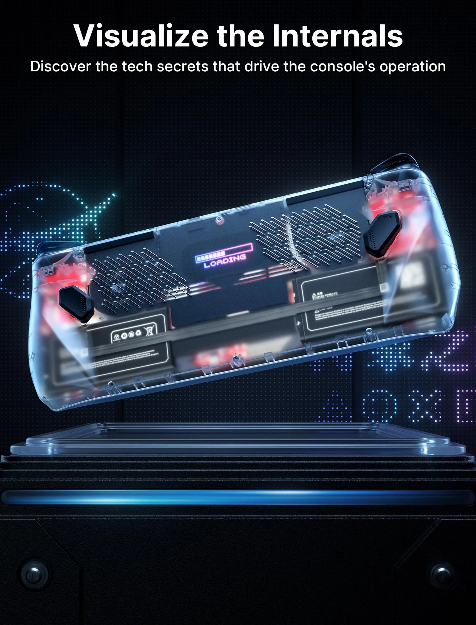 JSAUX Przezroczysta Płyta Tylna RGB dla ROG Ally, Akcesoria do Obudowy ROG Ally DIY Clear Edition, Wymienna Obudowa Kompatybilna z ASUS ROG Ally - PC0110