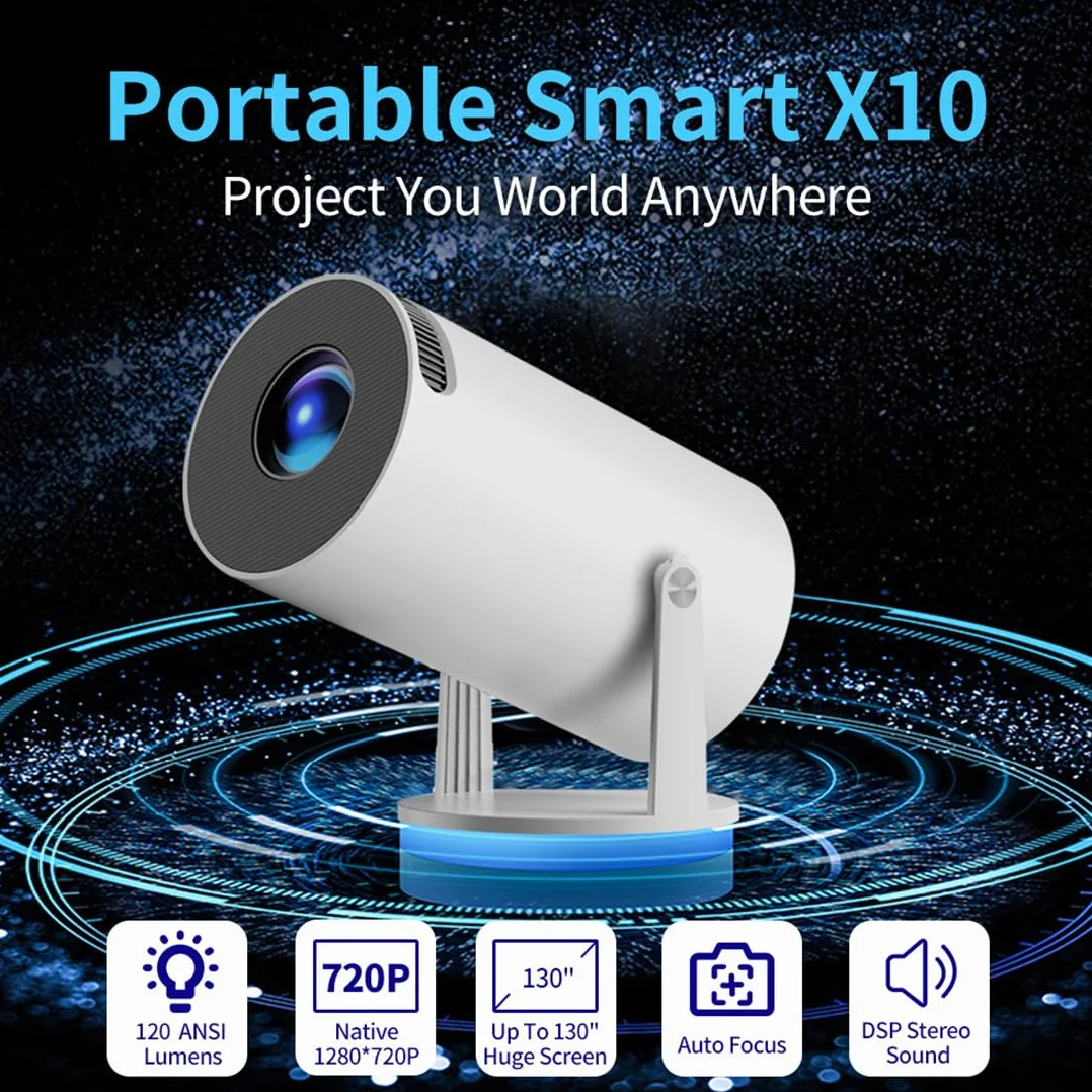 X10 Plus retro konsola do gier z projektorem, projektor do gier 4K retro z 2 kontrolerami bezprzewodowymi, wyjście HDMI, WiFi