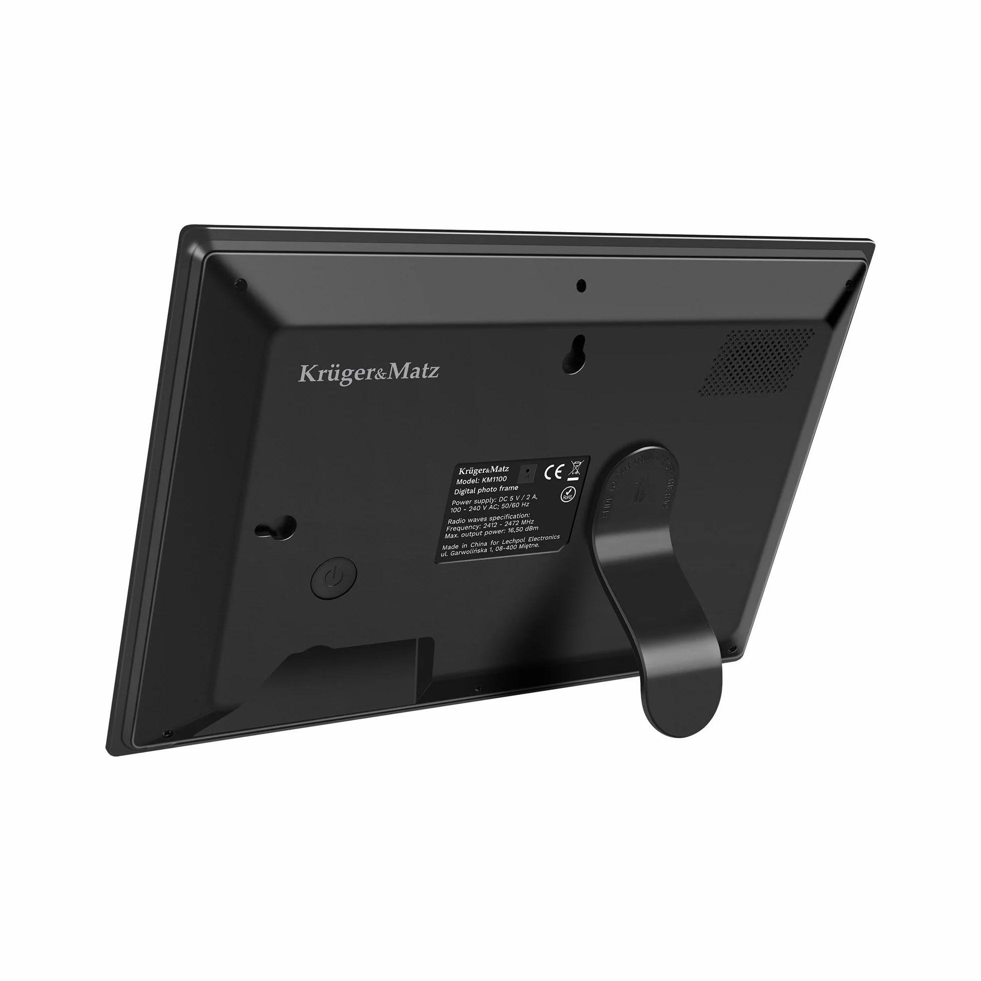 Krüger&Matz Cyfrowa Ramka na Zdjęcia FRAMEO 1280 x 800 px 10,1" Wi-Fi MicroSD Odtwarzanie Klipów Wideo Timer Pogoda Czarna KM1100
