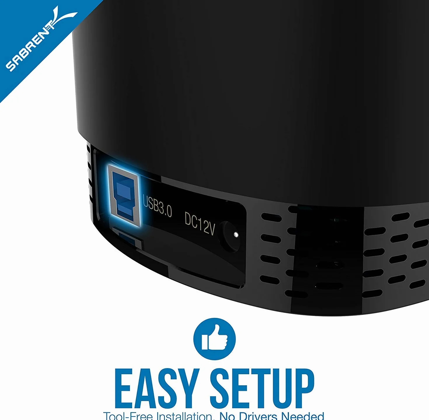 SABRENT 4-wnękowa stacja dokująca do dysku twardego, SSD HDD 2,5-calowa stacja dokująca SATA, zewnętrzna obudowa SSD + zasilacz i wbudowany wentylator chłodzący, klonowanie offline, wskaźnik LED,
