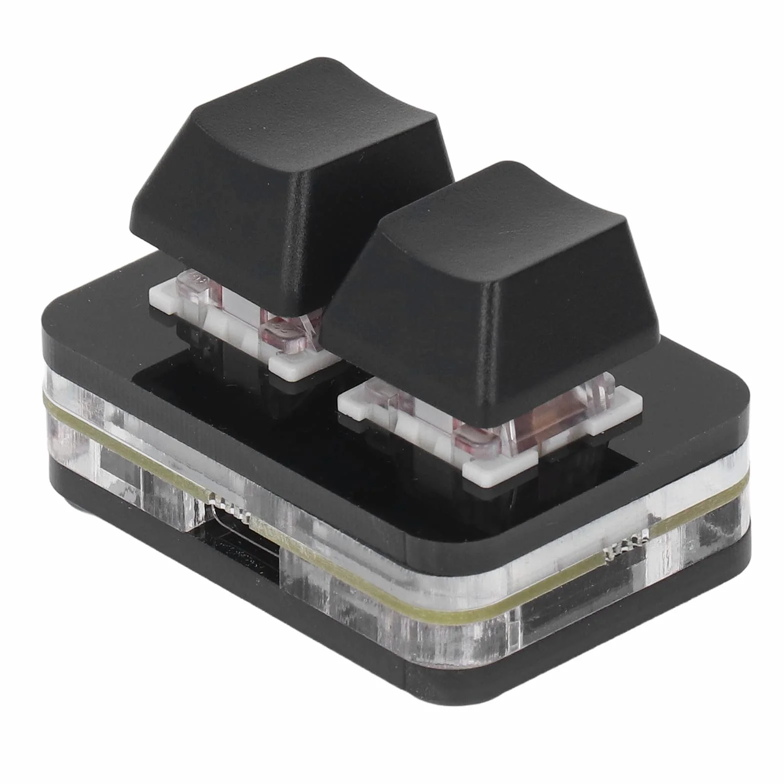 OSU Hot Swap 2 Klawisze Klawiatury do Gier, Klawiatura Mechaniczna Mini USB z Czerwonym Przełącznikiem, Programowalny Komputer do Gier 2 Klawisze Klawiatury, do Gier Rytmicznych (Czarny)