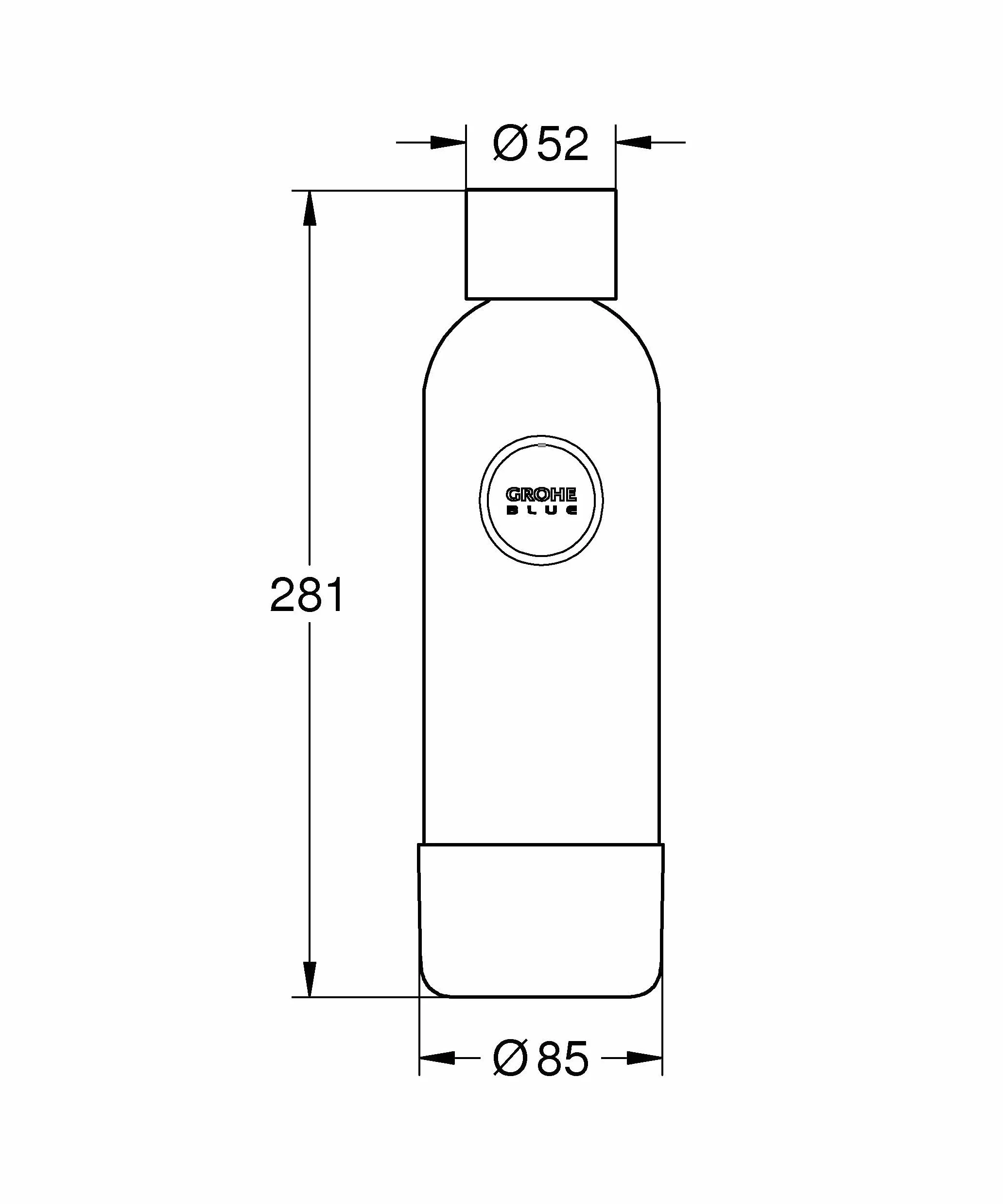 GROHE Blue Fizz butelka na wodę 850 ml czarna 41250K00