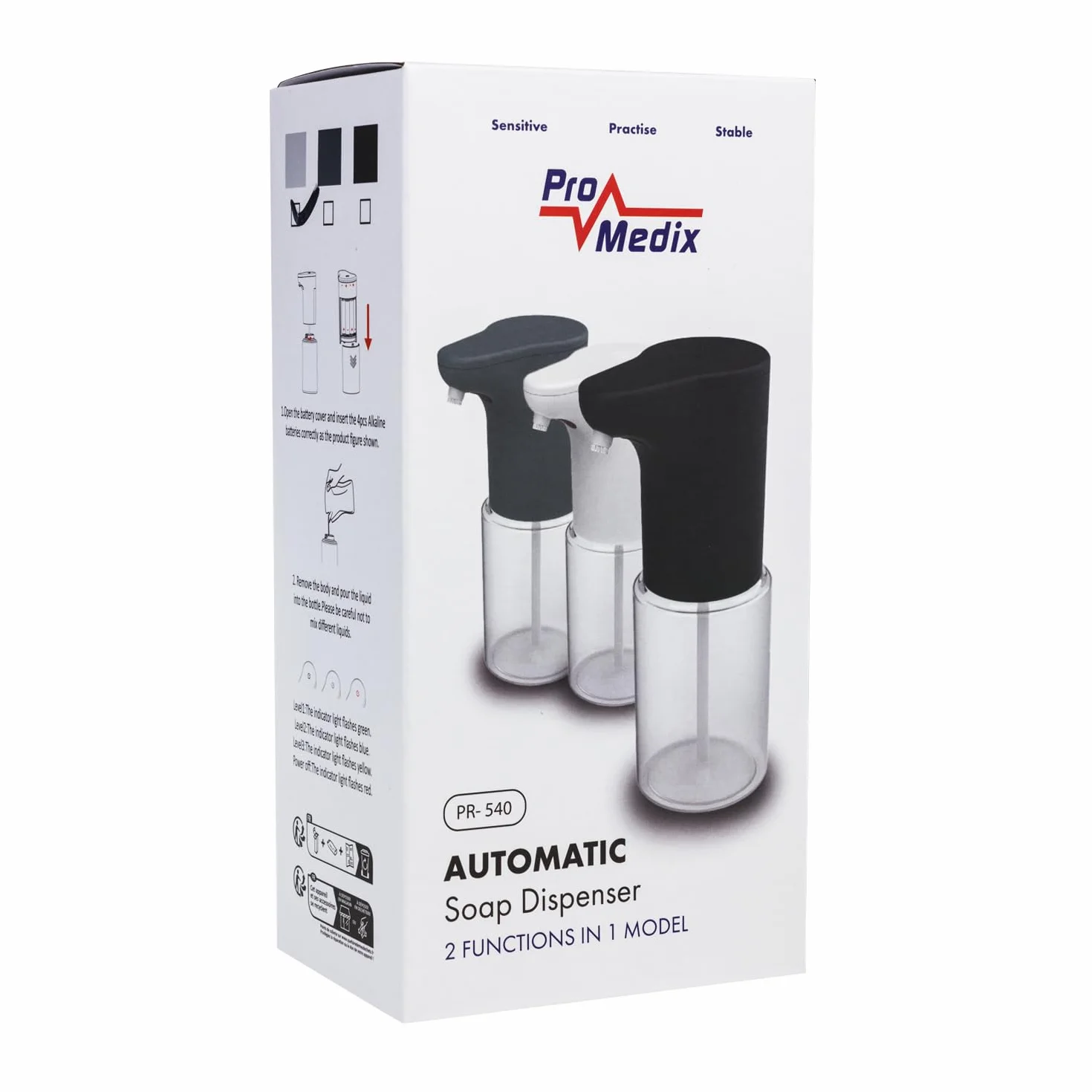 Automatyczny dozownik mydła, 300 ml, z czujnikiem podczerwieni, automatyczny dozownik mydła w płynie, środków dezynfekujących, żeli pod prysznic i szamponów, elektroniczny dozownik mydła