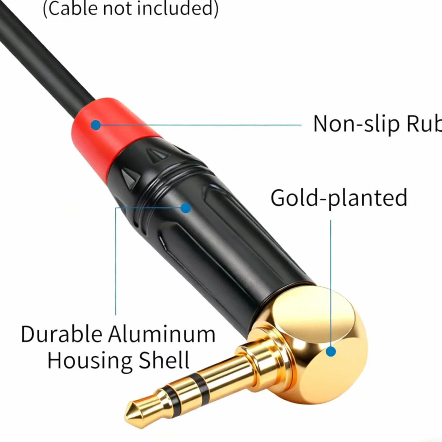 RUNCCI-YUN 2 szt. wtyczka jack 3,5 mm TRS lutowanie stereo, 3,5 mm wtyczka jack 3-biegunowa, Audio Jack DIY AUX naprawa lutowania, (czarny + czerwony)