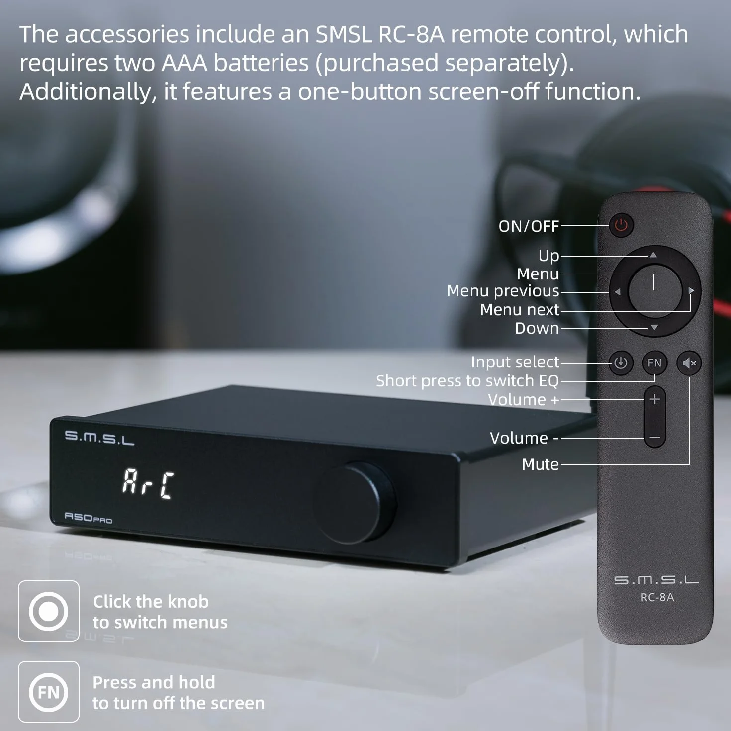 S.M.S.L A50Pro Wzmacniacz,LPF&HPF,2.1-Kanałowy Wzmacniacz Audio,Moc Wyjściowa 100W Basu,HiFi Bluetooth 5.0 Stereo Wzmacniacz Audio,Obsługuje HDMI (ARC),Pasywny Subwoofer,MA12070P,2-chip