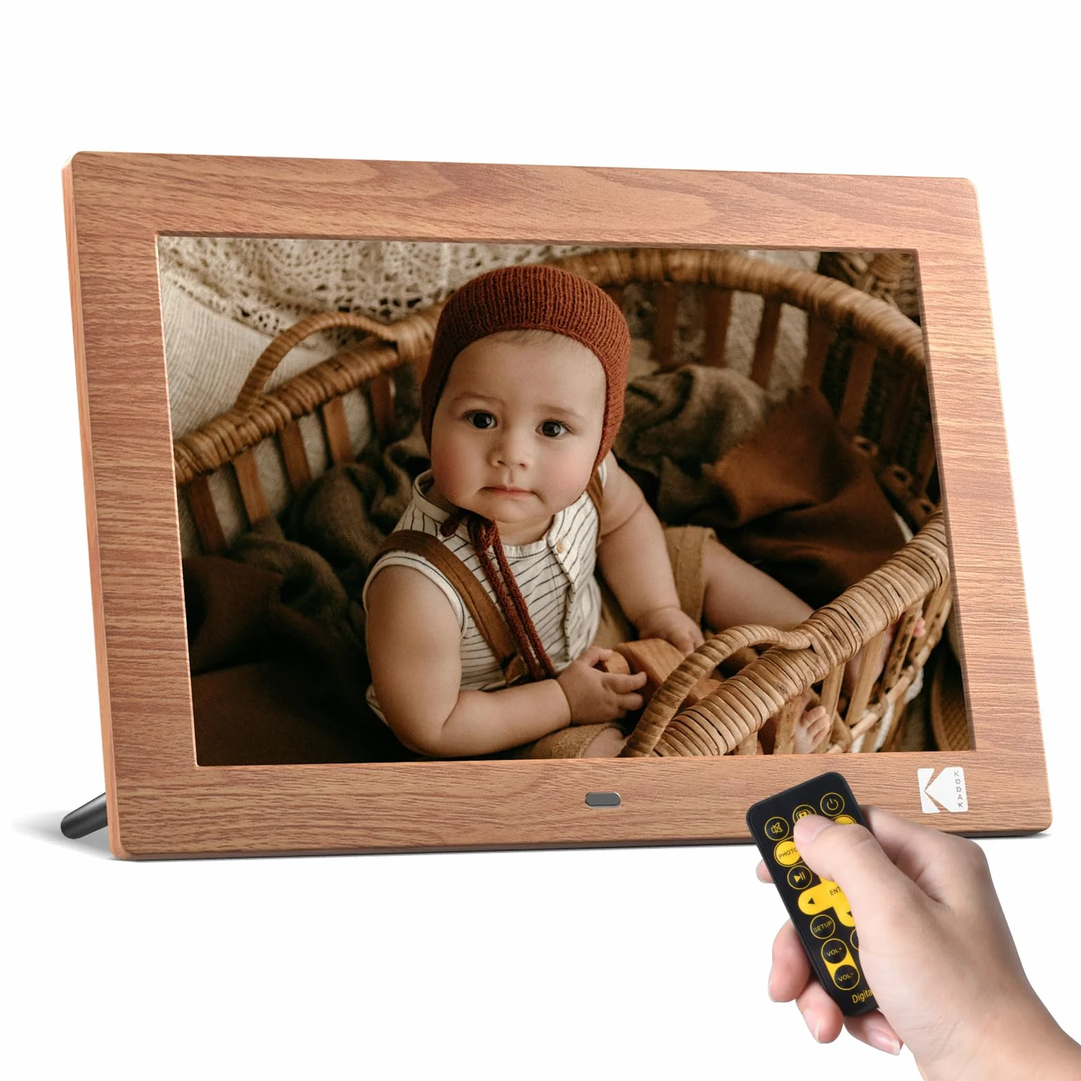 KODAK 10-calowa cyfrowa ramka na zdjęcia, cyfrowa ramka na zdjęcia bez WiFi z pilotem, elektroniczna ramka cyfrowa z ekranem HD IPS, zdjęcia/wideo/odtwarzacz muzyki, automatyczne włączanie/wyłączanie