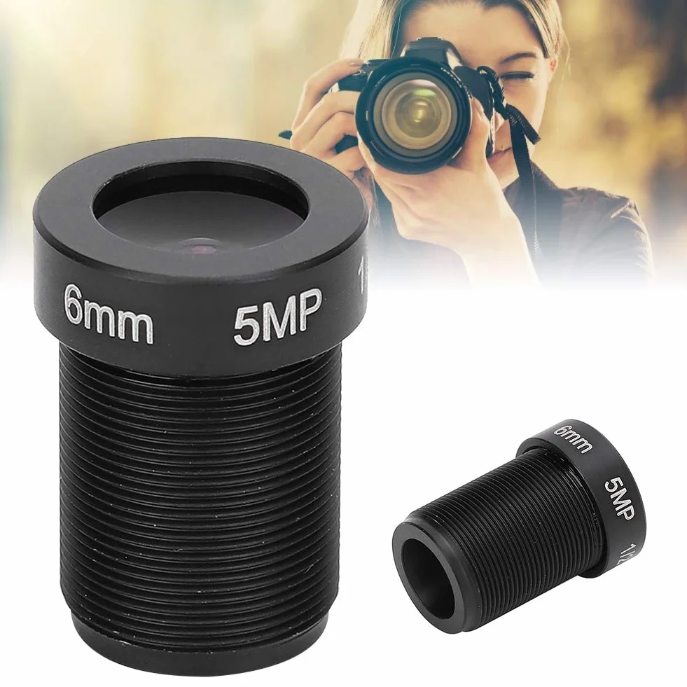 Obiektyw aparatu 5 MP Obiektyw szerokokątny HD do monitoringu 6 mm, stała ogniskowa, proporcje 1/2,5, wsporniki M12
