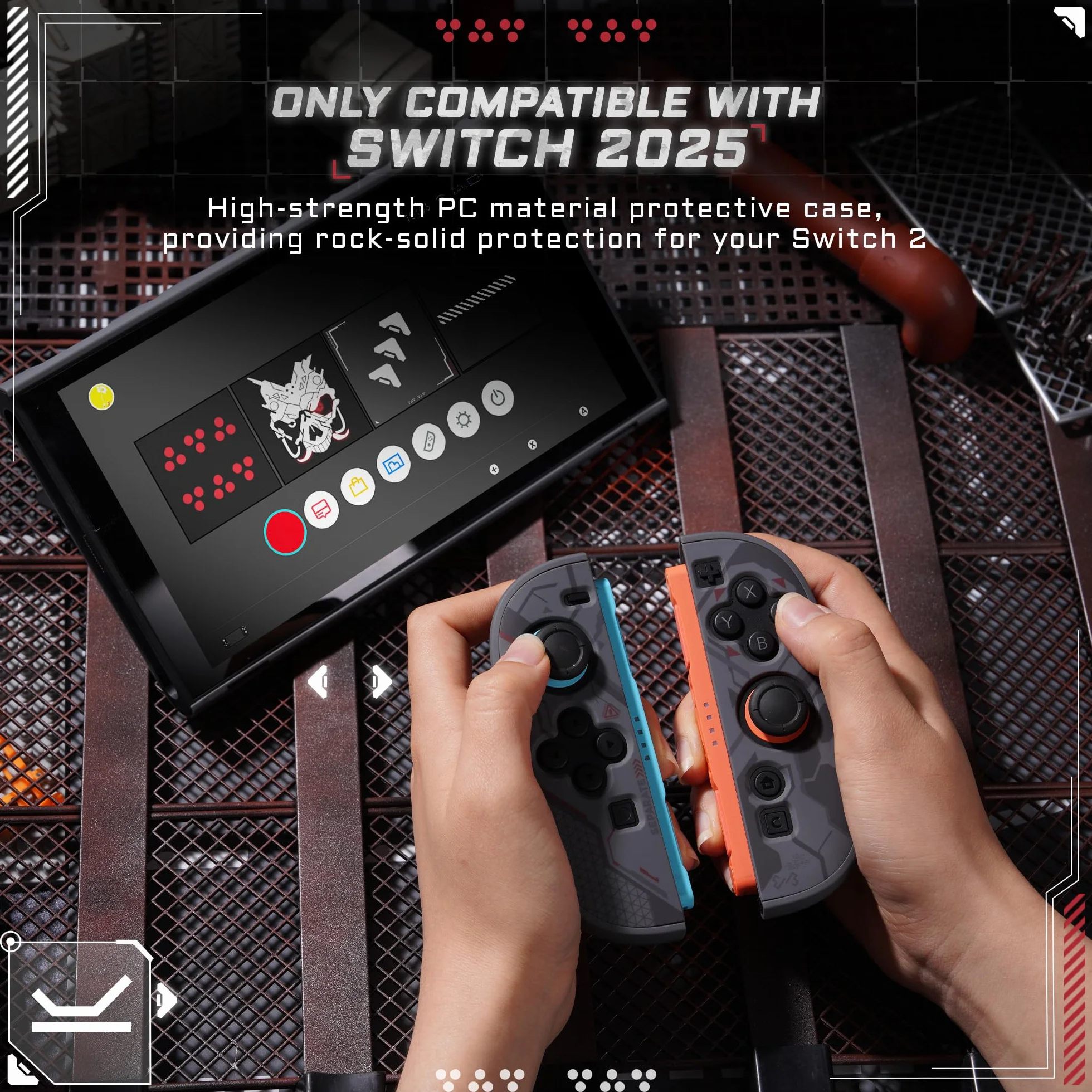 GeekShare Etui ochronne kompatybilne z Switch 2, dokowane etui z kreskówki, odporne na zarysowania i uderzenia – Cyber-Mech