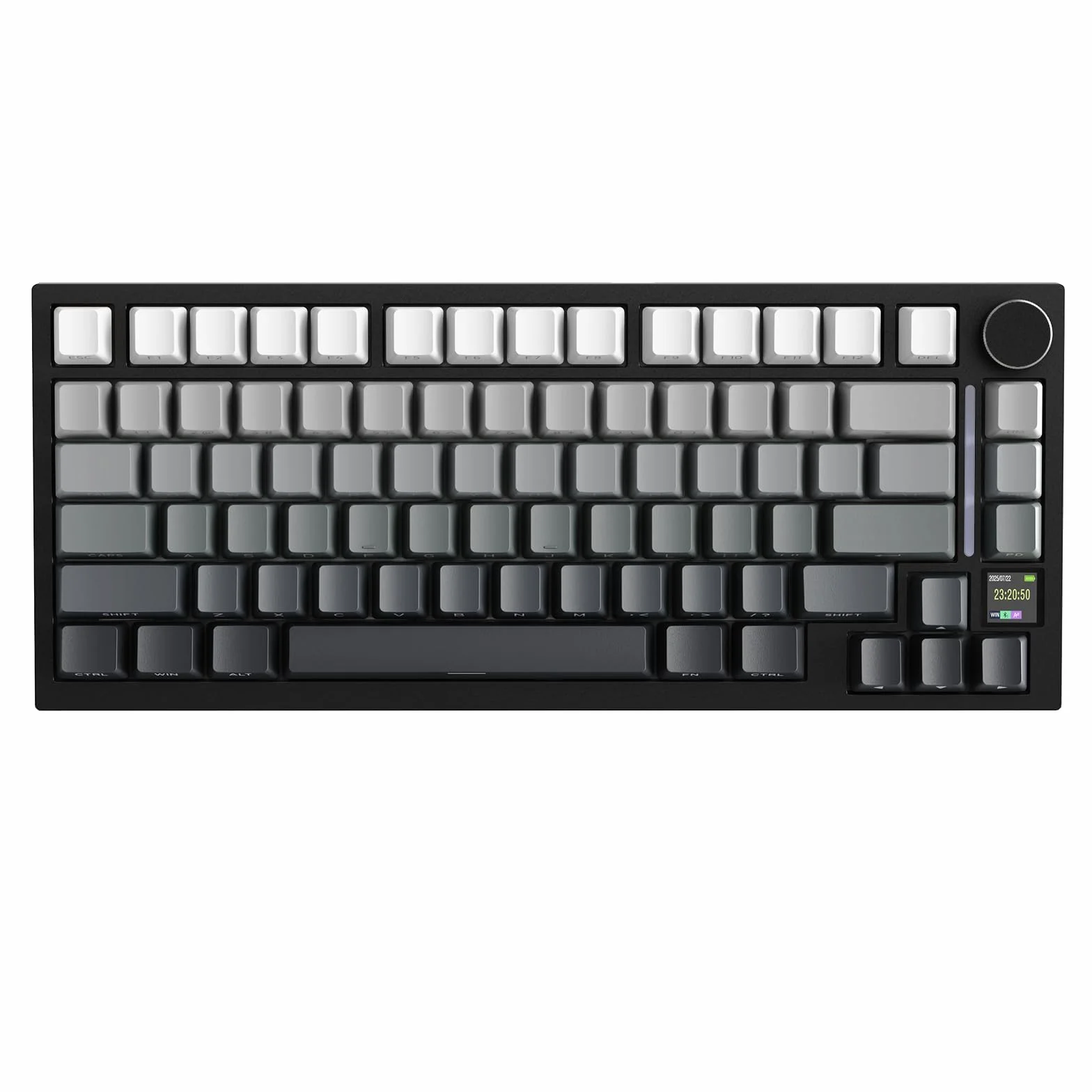 ATTACK SHARK X820 Ultra Bezprzewodowa Klawiatura Mechaniczna z Wyświetlaczem TFT i Pokrętłem, 75% Wymienne Przełączniki, Klawiatura Gamingowa, BT/2.4G/USB-C, RGB (Czarna Gradientowa–Switch Gift)