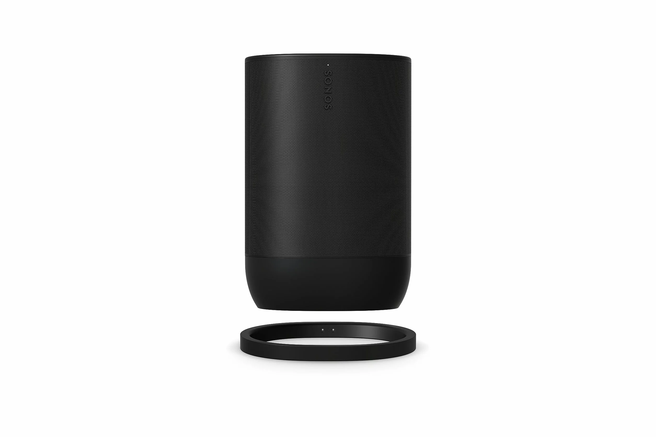Sonos Move 2 | Bezprzewodowy głośnik przenośny z Wi-Fi, Bluetooth, Amazon Alexą, 24 godzinami pracy na akumulatorze, indukcyjną podstawą ładującą - Czarny