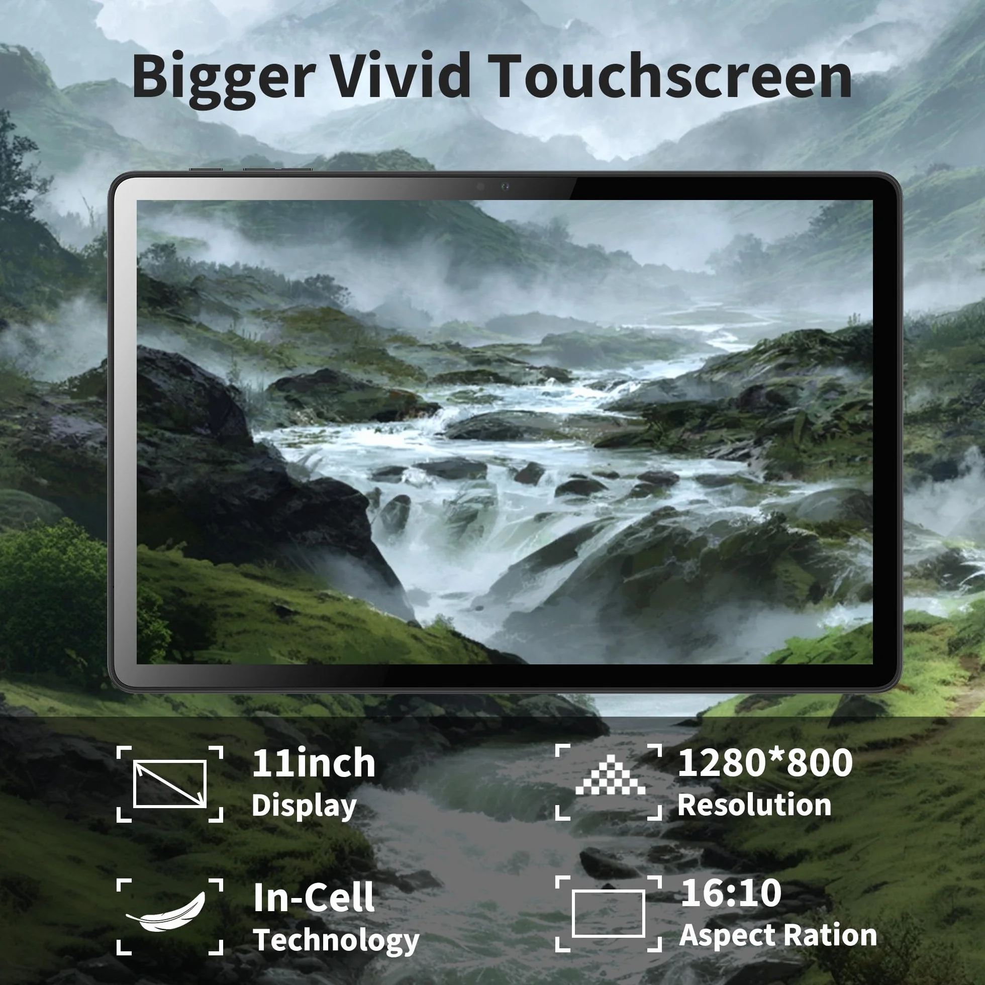 Veidoo Tablet 27.9 cm, tablet z systemem Android z 8 GB (rozszerzenie 4+4) RAM, 128 GB ROM, 1 TB Expand, ekran dotykowy HD 1280 x 800, procesor Octa-Core, WiFi 6, BT 5.0, podwójny aparat (szary)