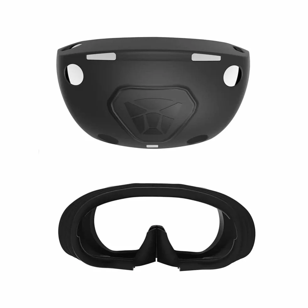 EMEBAY Twarz VR Silikonowe Etui do PSVR2 / Play*station VR2, miękkie, zmywalne, ochronne etui VR dla PS VR2, gumowe etui ochronne z czapką z kołysaniem, czarny, Pokrowiec silikonowy