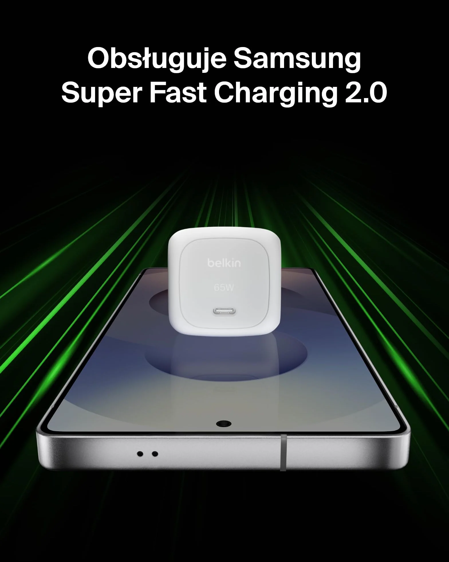 Belkin ładowarka sieciowa USB-C 65 W, ładowarka USB-C do szybkiego ładowania – do urządzeń Apple iPhone 16/15/14/13, Galaxy S25, Google Pixel 9, MacBook, iPad, AirPods, Chromebook i innych – Biała