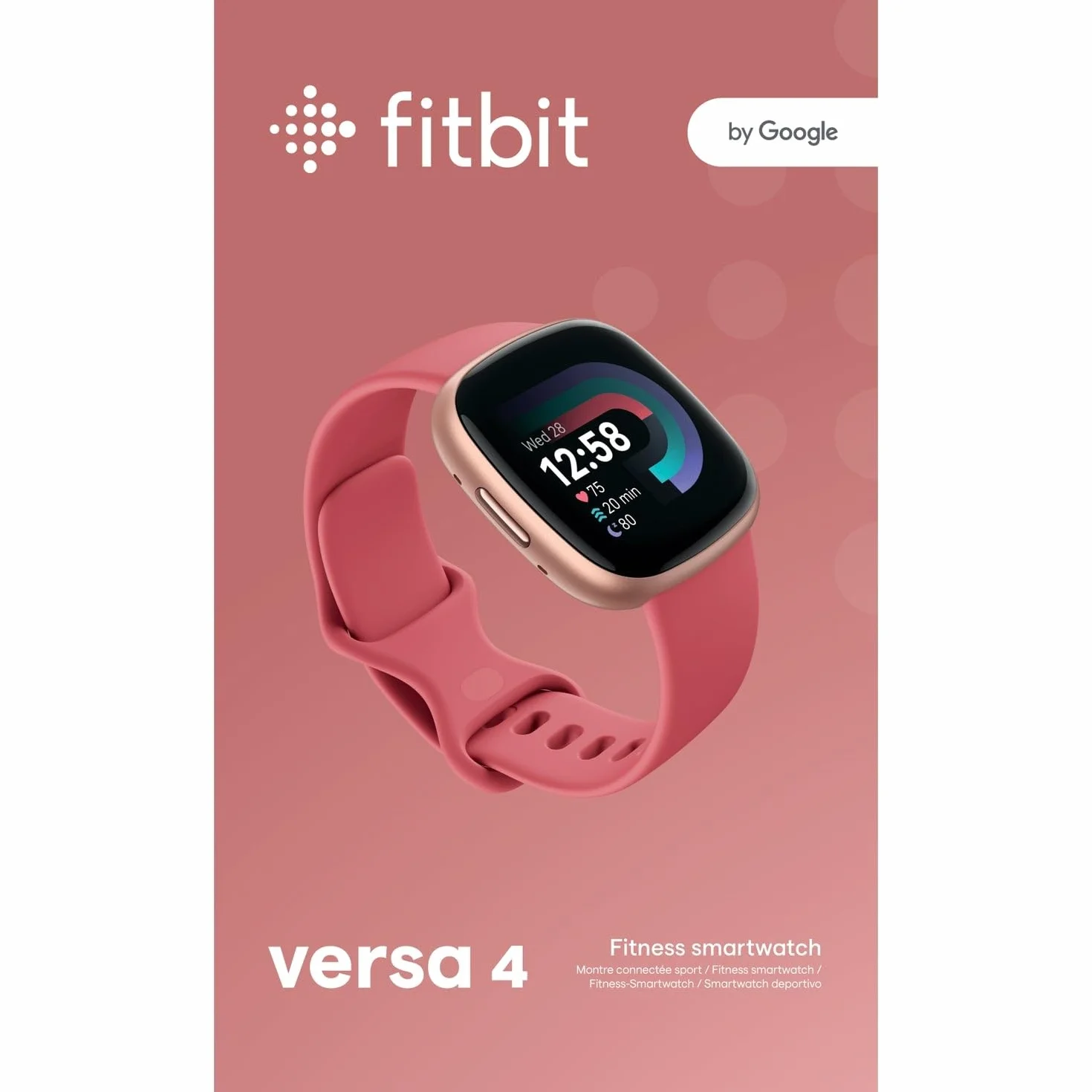 Fitbit Versa 4: Smartwatch aktywnosci fitness z wbudowanym systemem GPS, oraz z żywotnością baterii aż do 6 dni. Kompantybilny z systemem iOS & Android