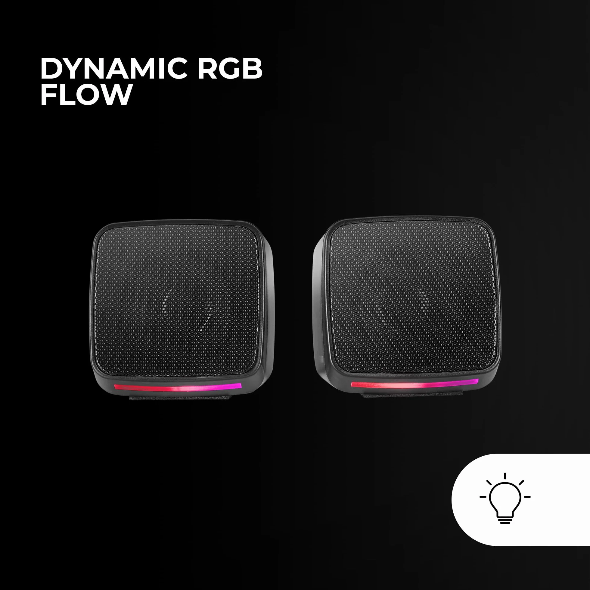 Mars Gaming MS-PRO, Kompaktowe Głośniki 10W, Dynamiczne Podświetlenie RGB Flow, Głośnik PC z Kontrolerem Głośności i Jack 3.5mm, Głośniki Gamingowe Kompatybilne z PC/Mac/Smartphone/Tablet, Czarny