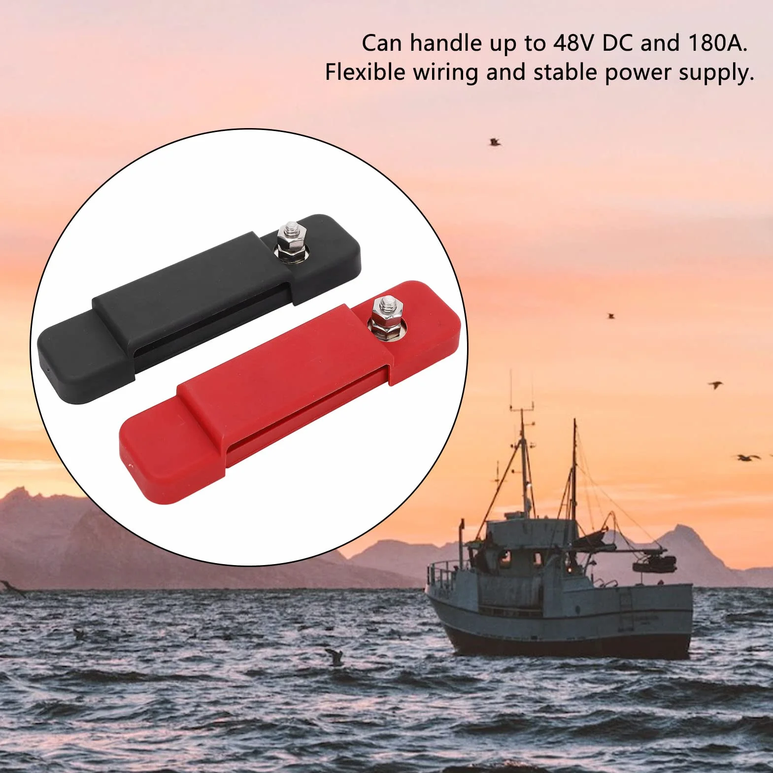 Blok Dystrybucji Zasilania 12 Way 12V 180A Szyna Zbiorcza z pokrywą 32 szt. Terminal Blok Dystrybucji Zasilania Szyna Zbiorcza do łodzi Pojazd Samochodowy Marine