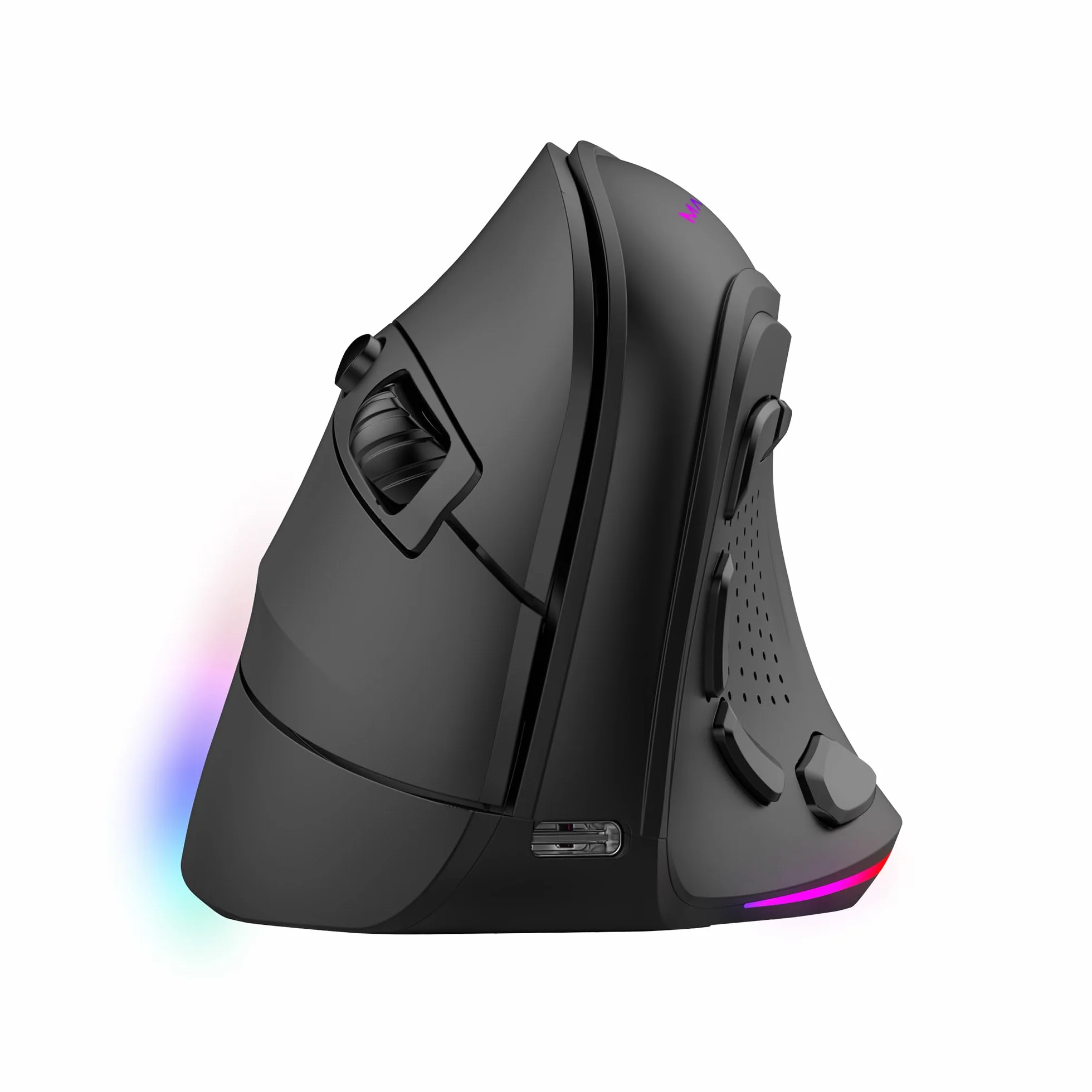 Mars Gaming MM-SK, Bezprzewodowa Pionowa Mysz Gamingowa, Ergonomiczny Design, RGB Chroma, Optyczny Sensor Pixart 8400DPI, Mechaniczne Przełączniki Huano, 9 Programowalnych Przycisków, Tri-Mode,Czarny