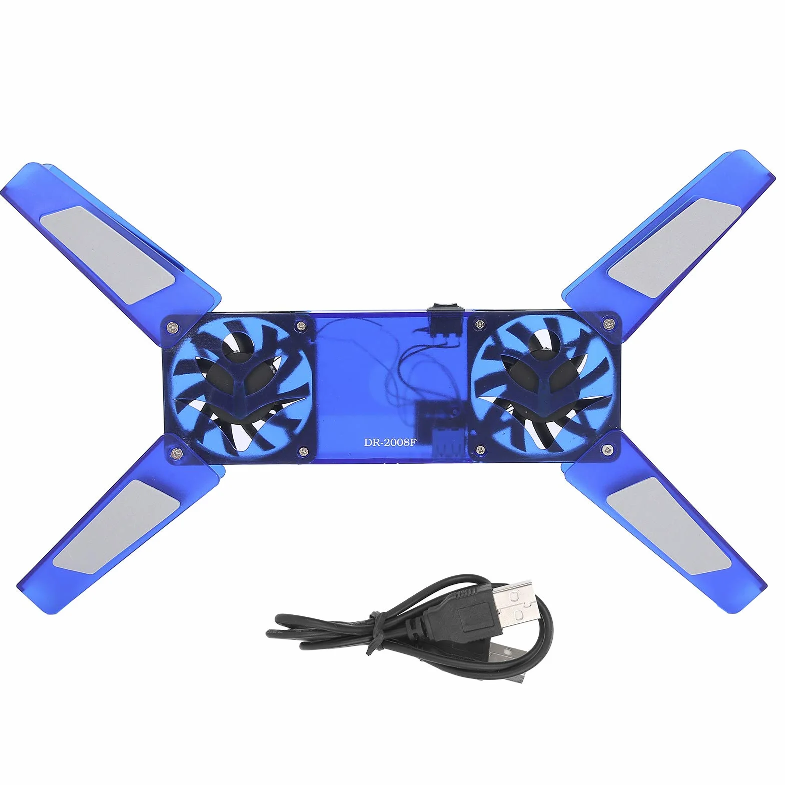 Podstawka chłodząca do laptopa, podwójny wentylator, składana, schowana, podkładka chłodząca, kabel USB, materiały eksploatacyjne do komputera, DR ‑ 2008F, wyjątkowa konstrukcja(niebieski)