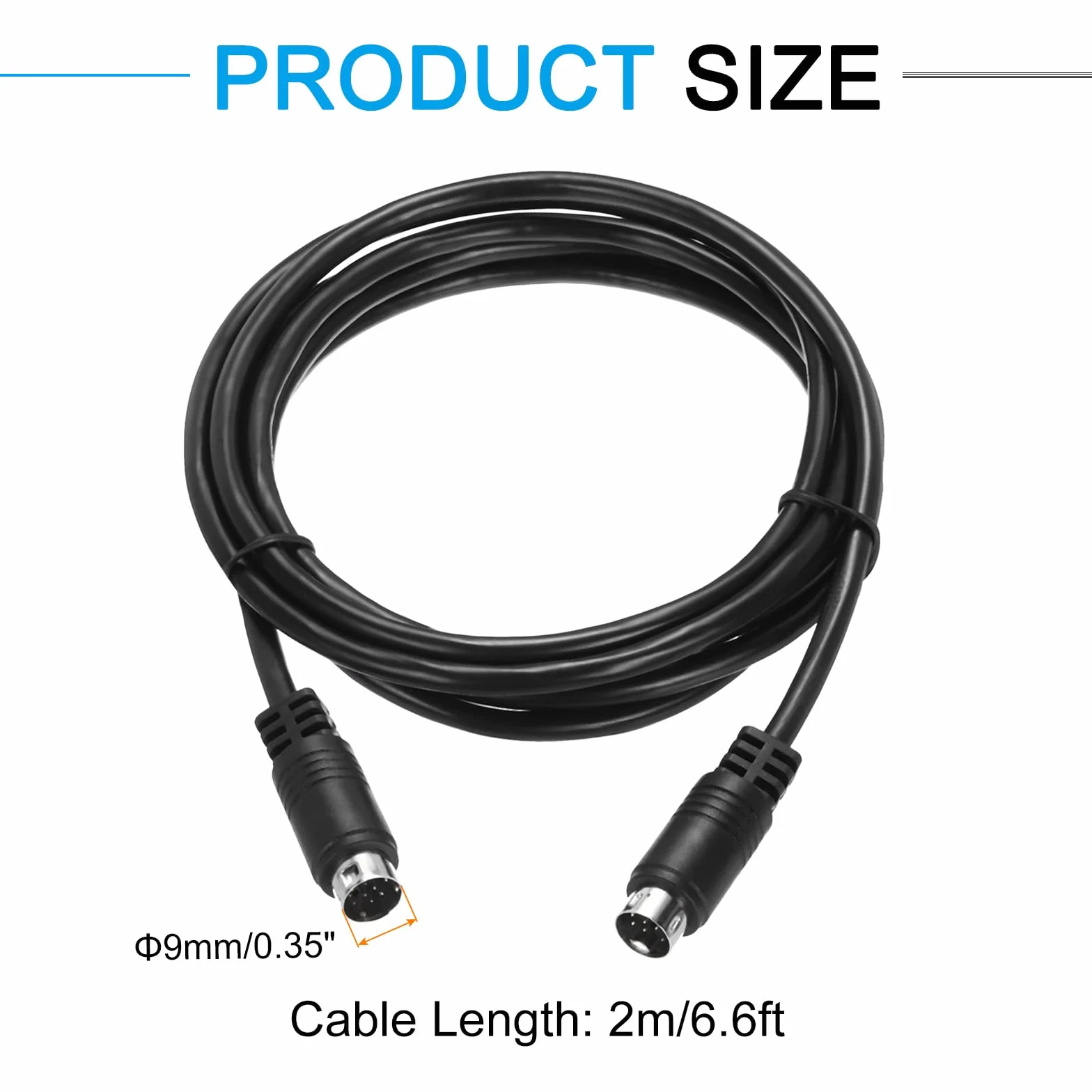 QUARKZMAN S kabel wideo 6,6 ft, mini DIN 9-pinowy kabel S-video męski na męski pozłacany wtyk transmisja do odbiornika telewizyjnego monitora S-VHS VCR DVD