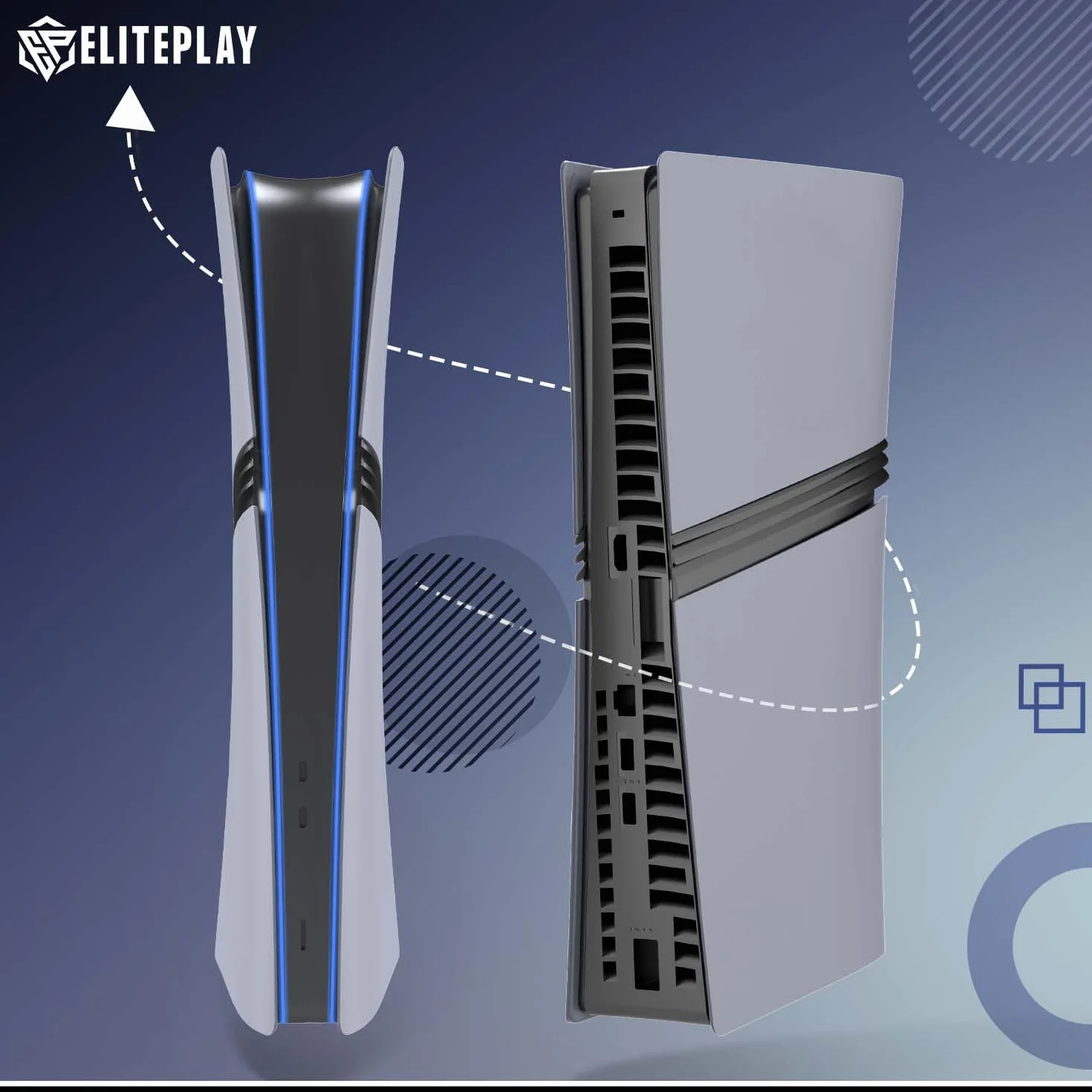 ElitePlay 30. rocznica szare PS5 Pro cyfrowe płyty czołowe osłona etui wymienne płyty do Playstation 5 Pro Digital Edition
