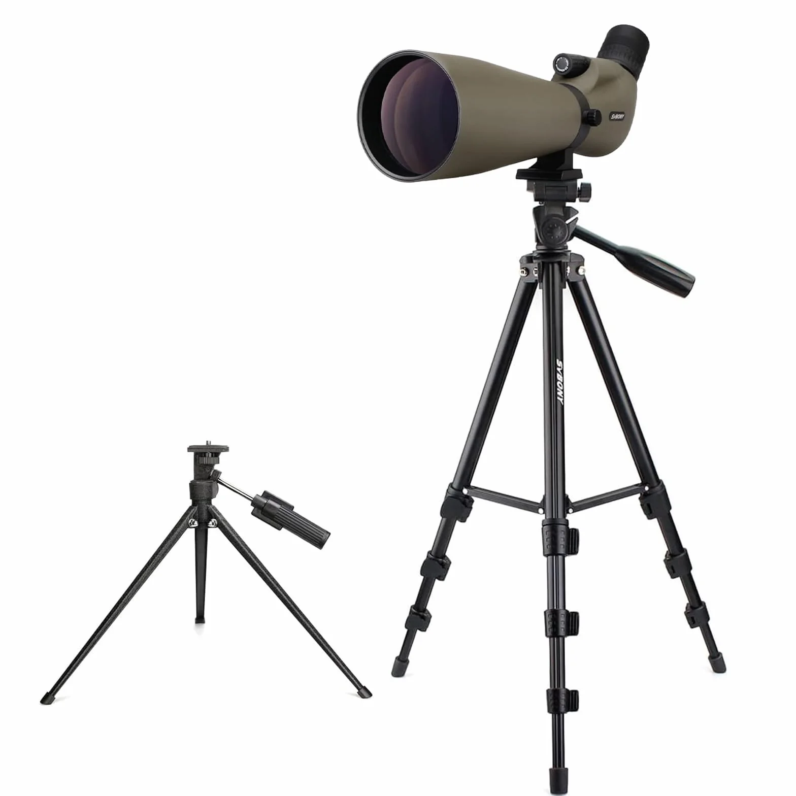 Svbony SV401 20-60x80 Długi widok z podwójnym statywem, wodoodporny FMC optyczny pochylony długi widok strzelanie sportowe do obserwacji ptaków, łucznictwo