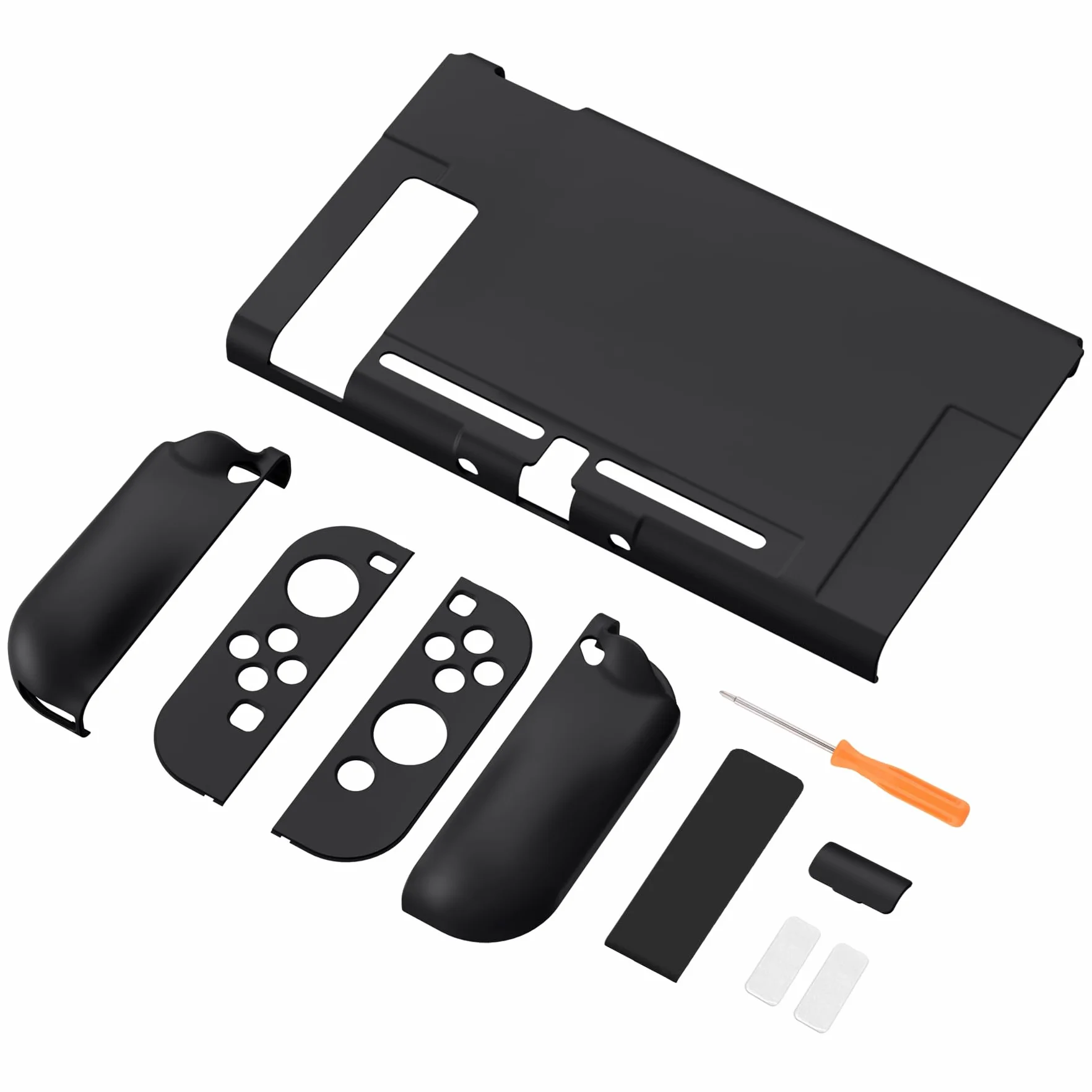 PlayVital UPGRADED Ergonomiczny Etui Ochronny na Konsolę do Switch,NS Odpinany Hard Case Futerał Ochronny do Switch Joycon,Obudowa do Switch-Czarny