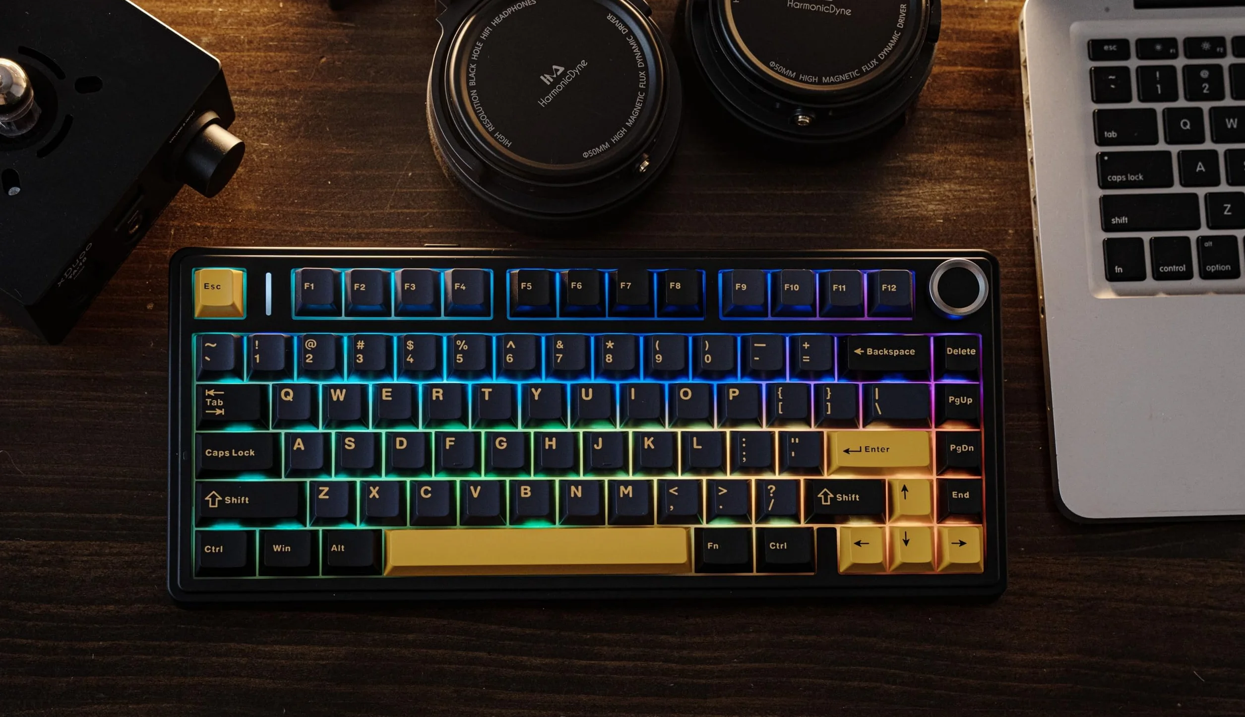 EPOMAKER x Aula F75 Klawiatura mechaniczna Gasket 75% bezprzewodowa Bluetooth USB-C RGB NKRO czarna Ice Vein Switch