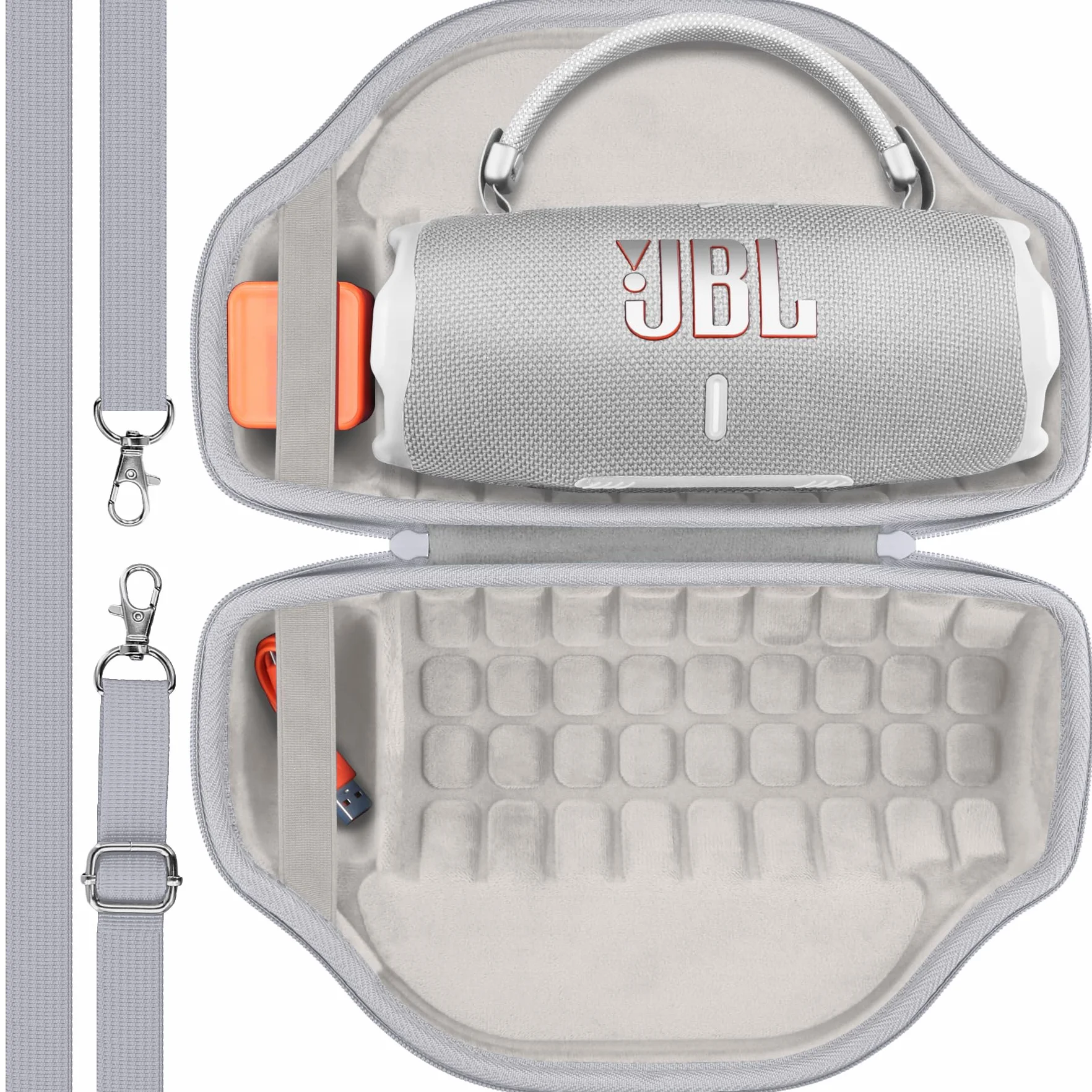 co2CREA Twarde etui ochronne na telefon komórkowy JBL Charge 6, przenośny głośnik Bluetooth ze zdejmowanym paskiem na ramię (tylko torba, bez głośnika)