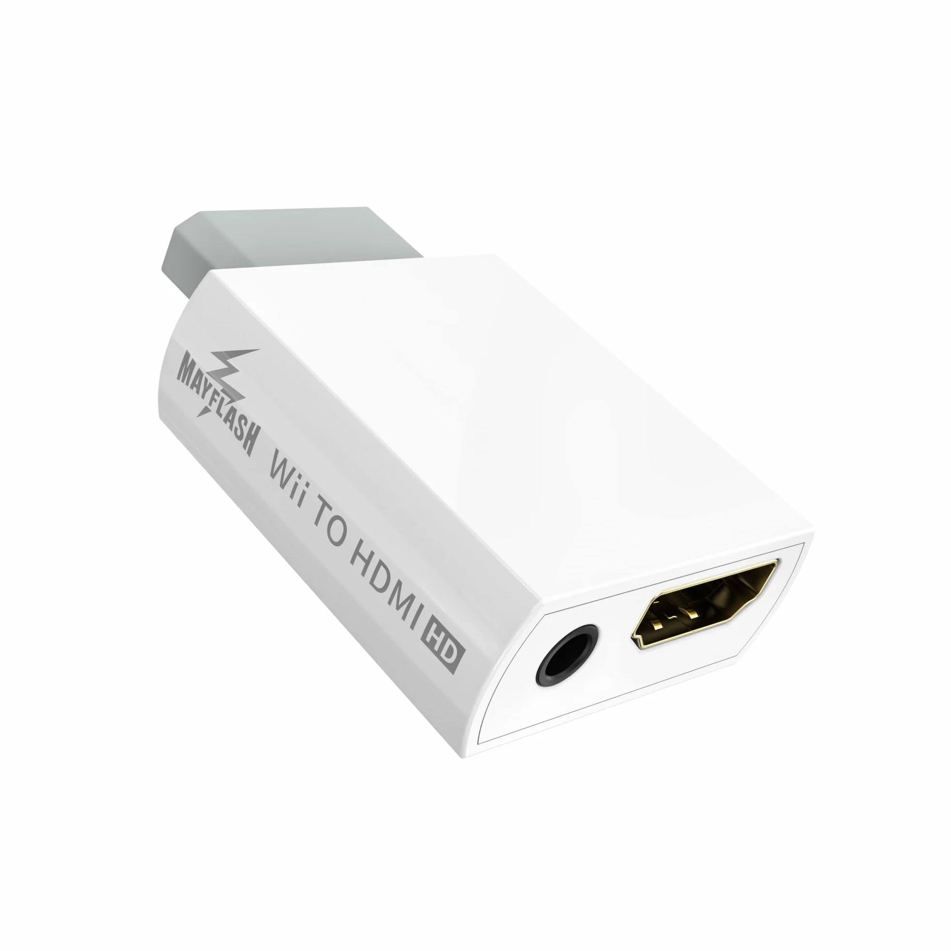 MAYFLASH Konwerter na HDMI 1080P do Full HD, adapter z gniazdem audio 3,5 mm, kompatybilny z Wii i Wii U, HDTV