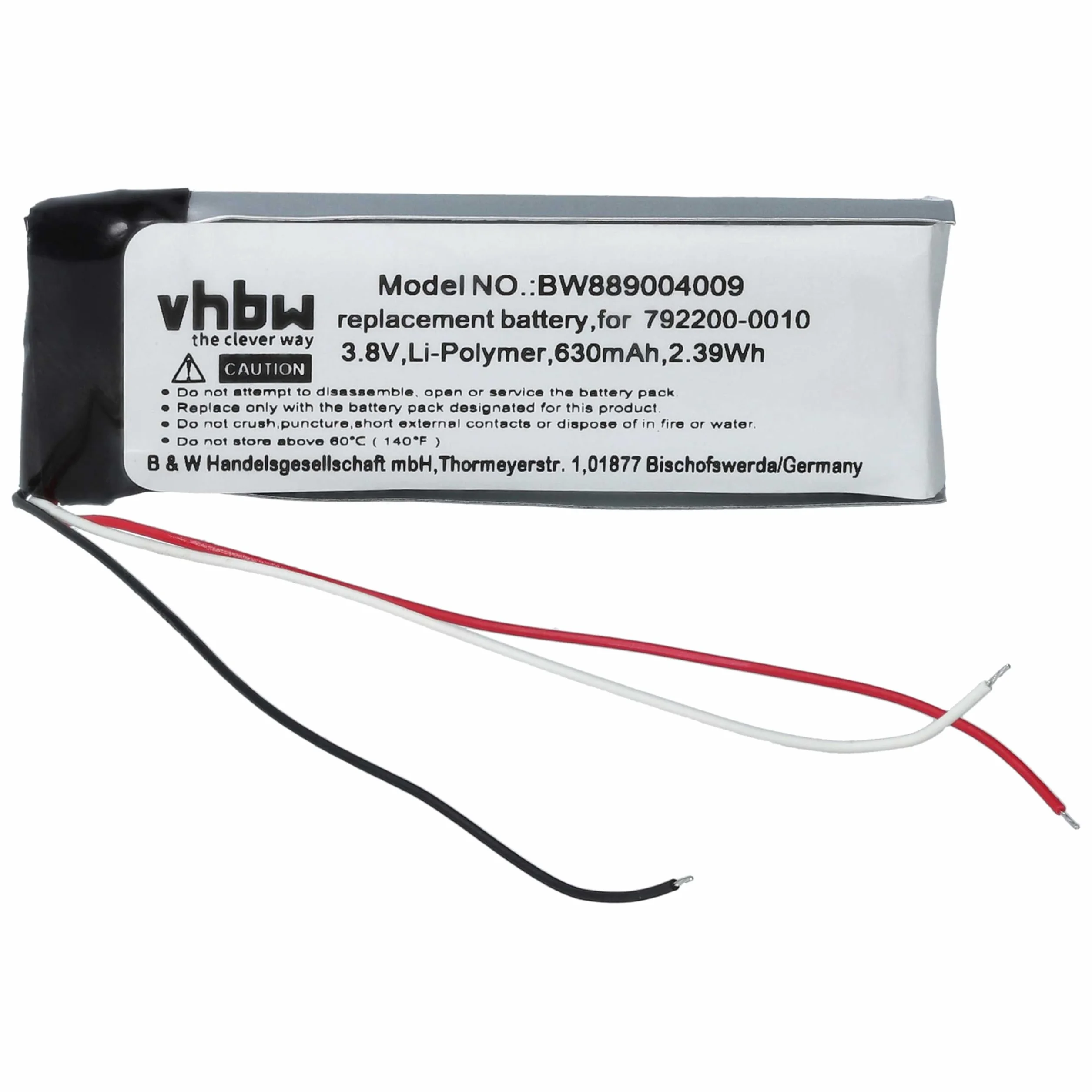 vhbw 1 x bateria kompatybilna z Bose NC 700 UC, 700 bezprzewodowych słuchawek (630 mAh, 3,8 V, Li-ion)