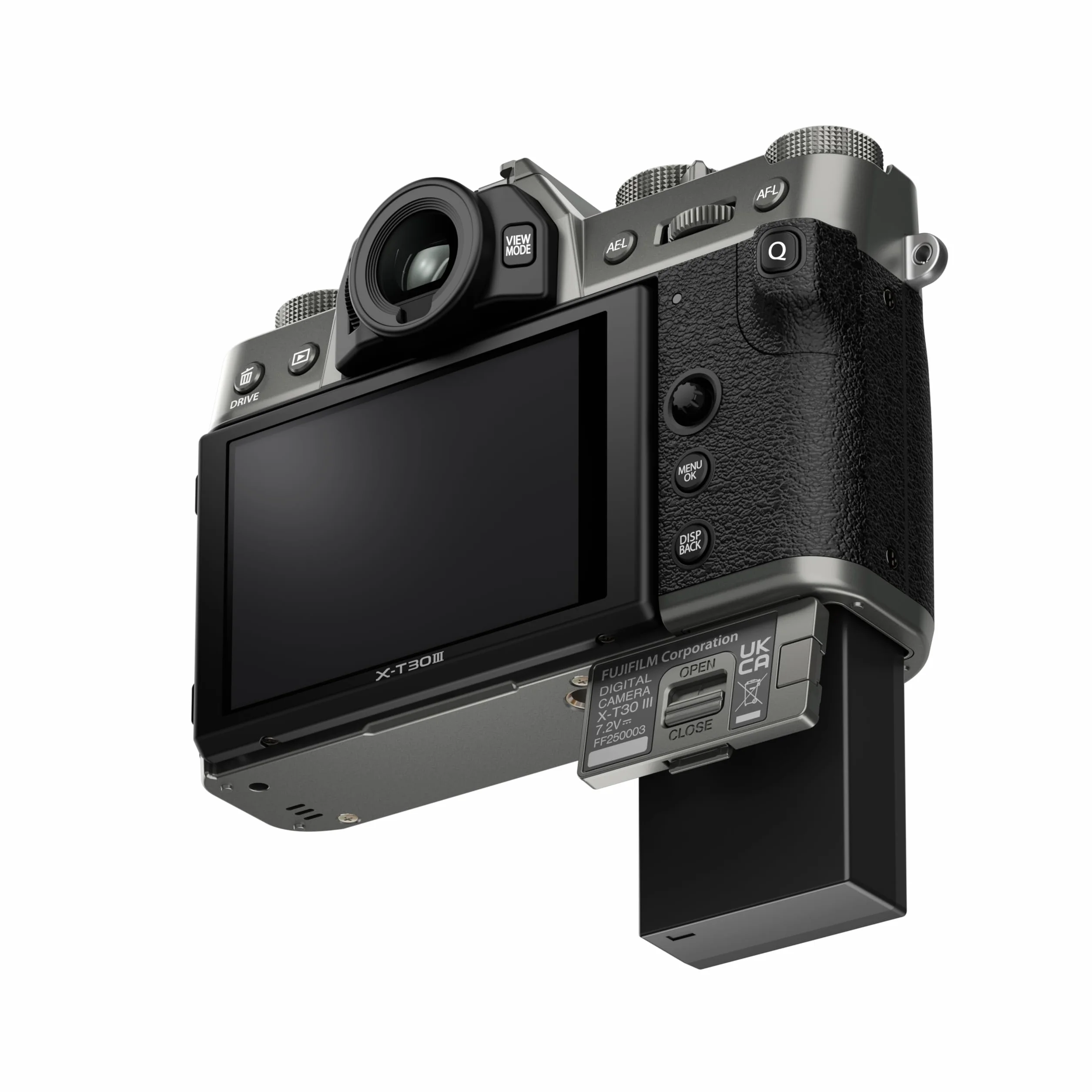 Fujifilm X-T30 III bezlusterkowy aparat cyfrowy 26 MP, tylko korpus, czujnik APS-C X-Trans CMOS 4, filmy 6,2K 30p, wizjer EVF, obrotowy wyświetlacz LCD 3", antracytowy