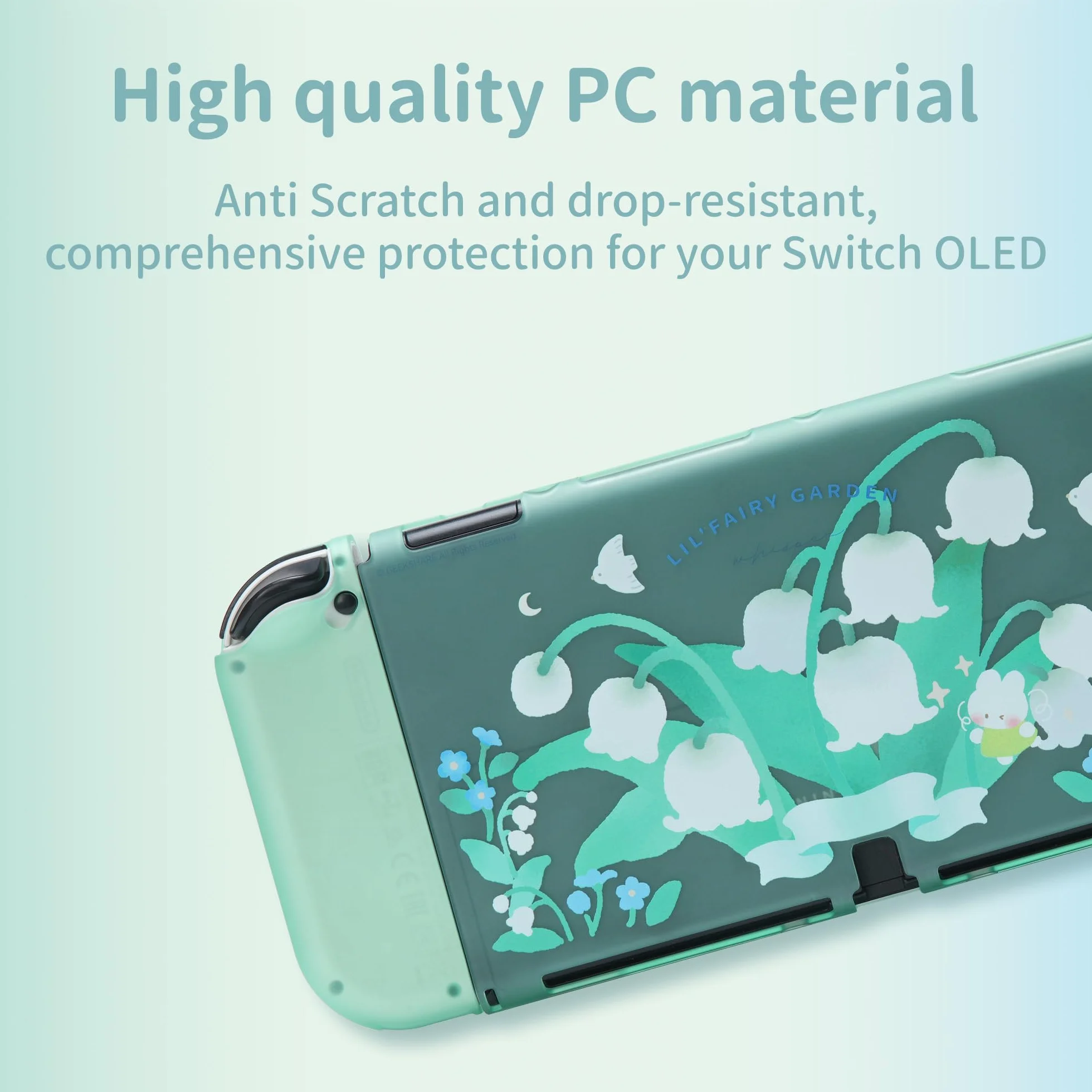 Etui ochronne GeekShare na przełącznik OLED Twarda obudowa ochronna Wąska obudowa kompatybilna z Switch OLED - Lily of The Valley