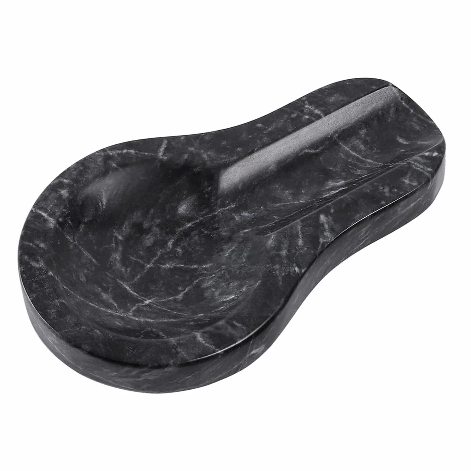 Marmurowa chochla stojak na sztućce kuchenne ciemnoszary 16,5 x 10 x 1,8 cm