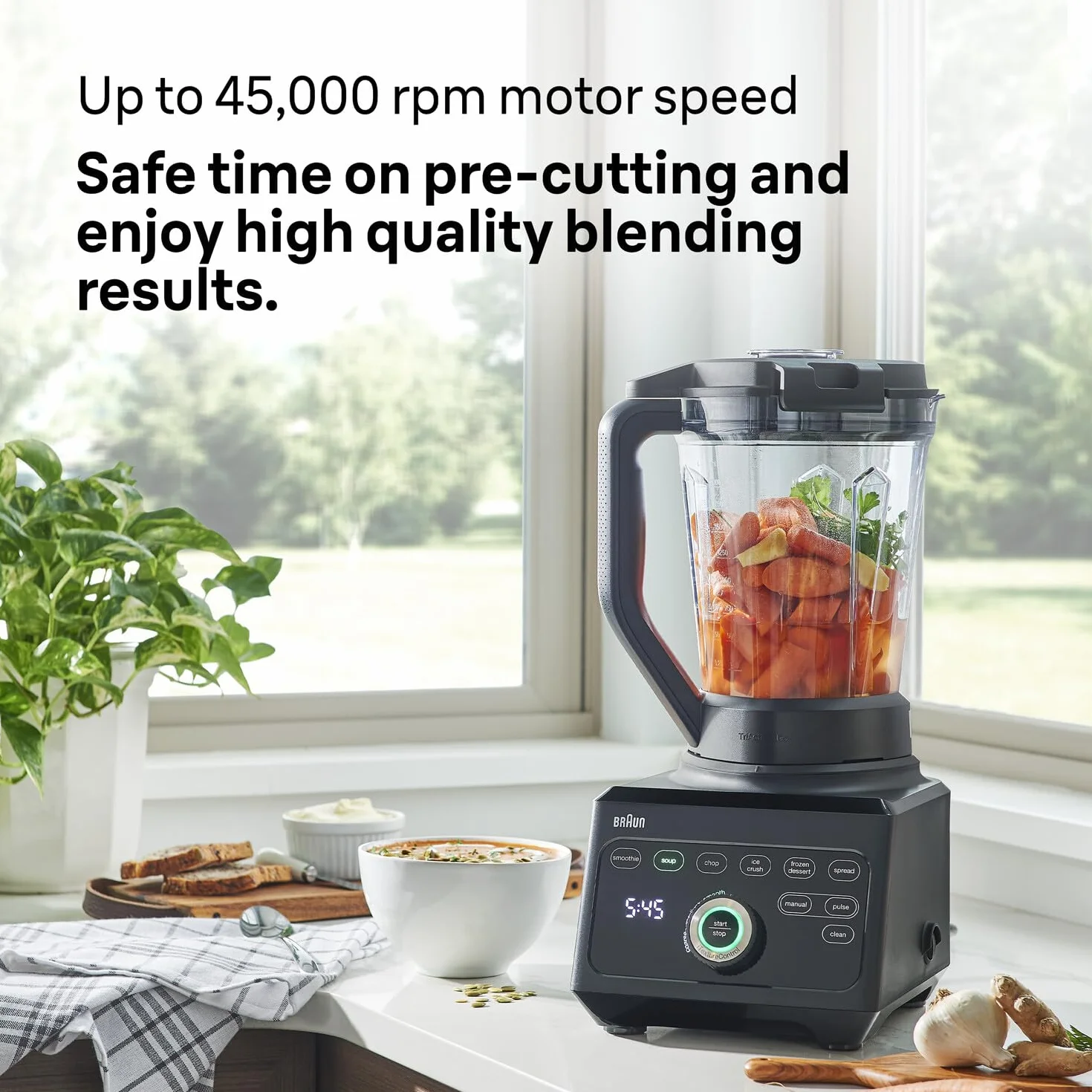 Braun JB9040BK Blender TriForce Power Blender JB 9040 z ekskluzywną trójkątną dzbanka, 10 ręcznych ustawień prędkości plus puls, Silnik 1600 W, łatwy do czyszczenia, czarny