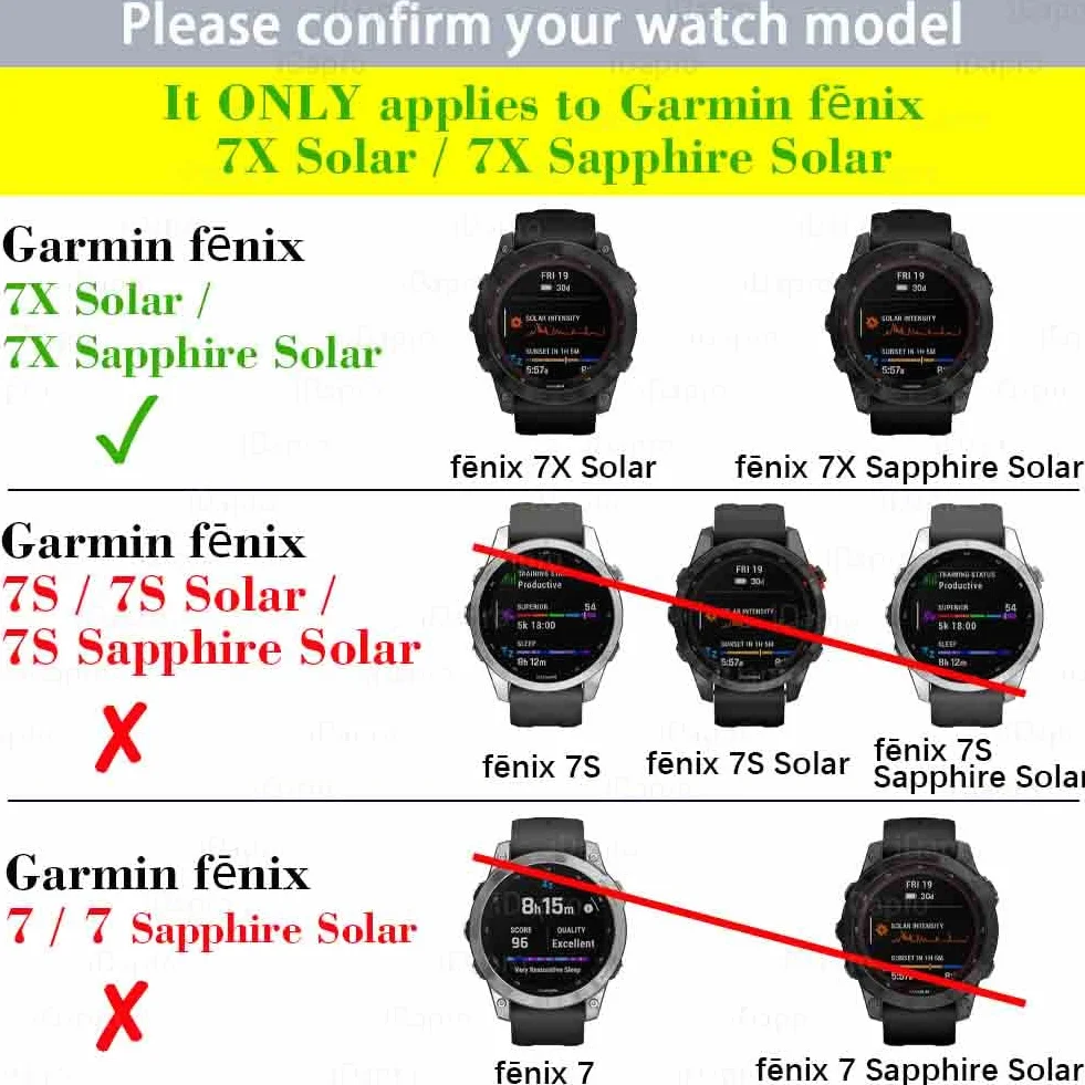 iDaPro Ochraniacz ekranu do zegarka Garmin fenix 7X Solar/ 7X Sapphire Solar Watch szkło hartowane + silikonowe zatyczki przeciwpyłowe odporne na zarysowania bez pęcherzyków
