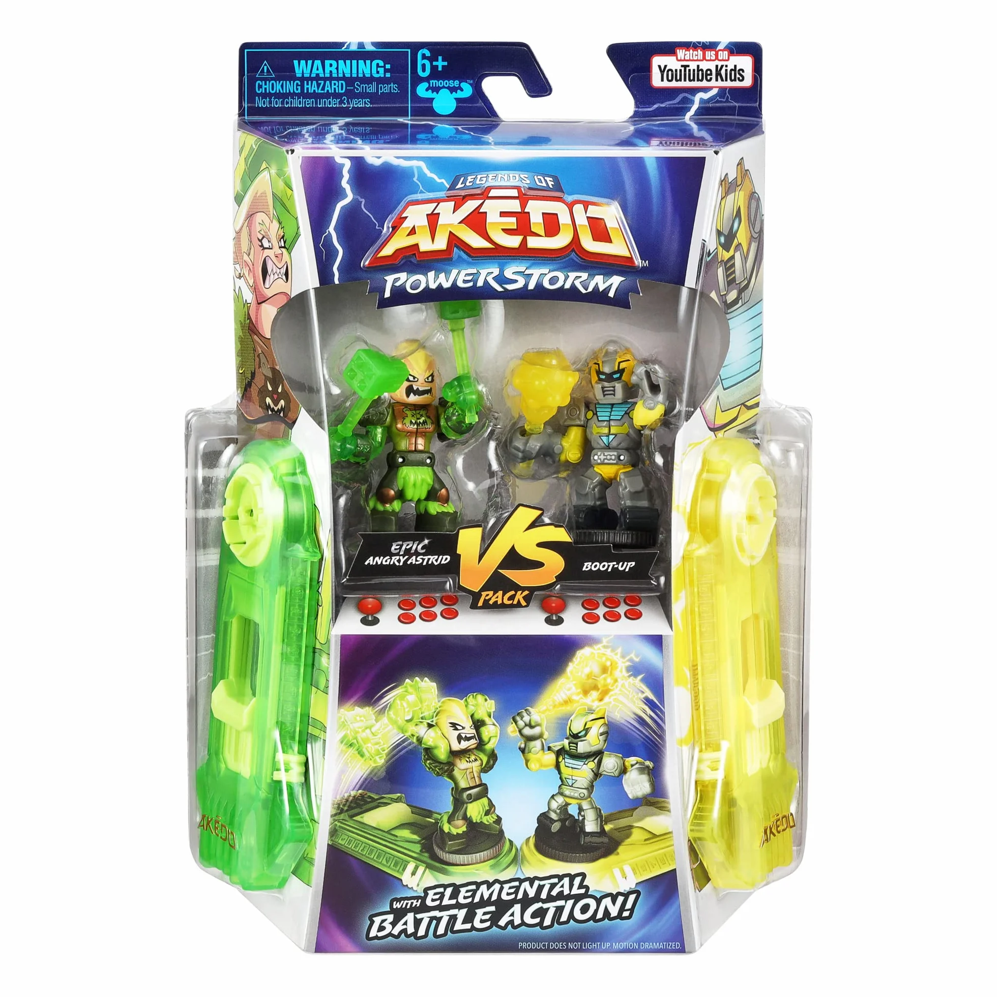 Legends of Akedo Powerstorm Versus Pack 2 Mini Battling Warriors 2 kontrolery bitewne Angry Astrid Versus Boot-up
