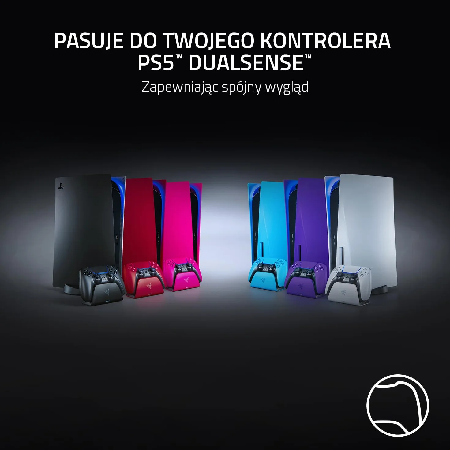 Razer Stacja do szybkiego ładowania – stacja szybkiego ładowania do kontrolera PS5 (szybkie ładowanie, zakrzywiona konstrukcja obudowy, obsługa jedną ręką, ładowanie przez USB), niebieska
