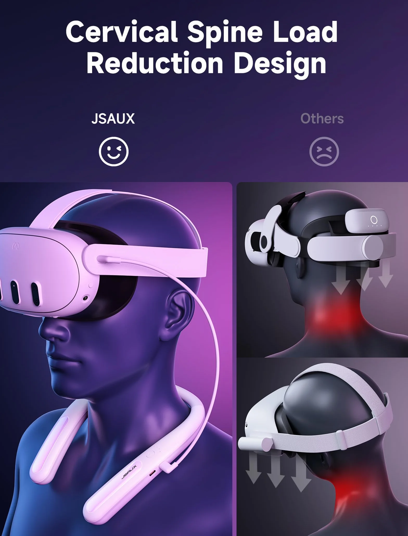 JSAUX Akumulator Kompatybilny z Meta Quest 3S/3/2, akumulator o pojemności 10000 mAh z szybkim ładowaniem PD, akcesorium zasilające VR Extend, Kompatybilny z Oculus 3, Meta Quest 2/3S