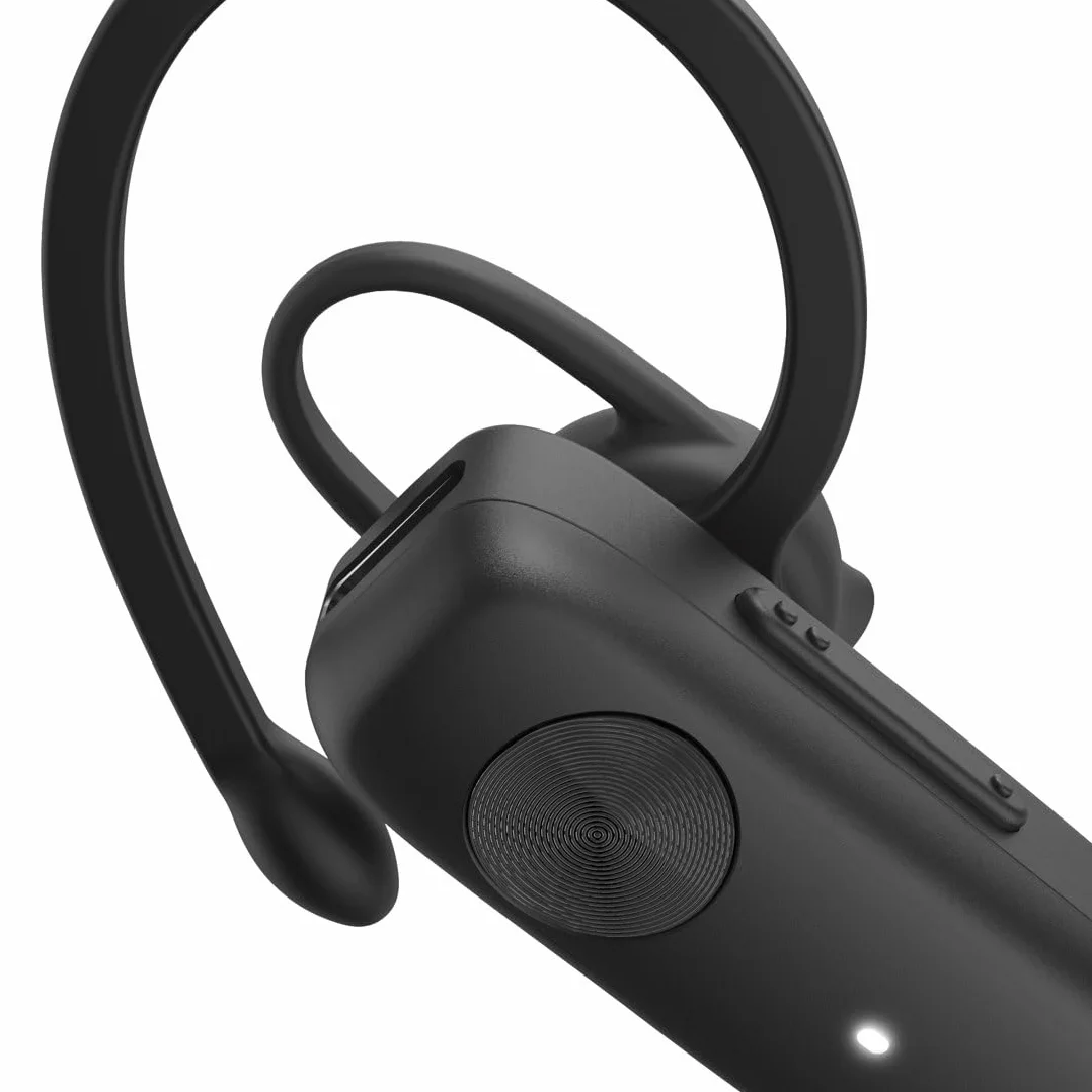Hama MyVoice Essential słuchawka mono Bluetooth (ultralekka 9 g, multipoint – 2 urządzenia, obsługa Siri/Google Assistant, ergonomiczny zaczep, 3 rozmiary nauszników, czarna)