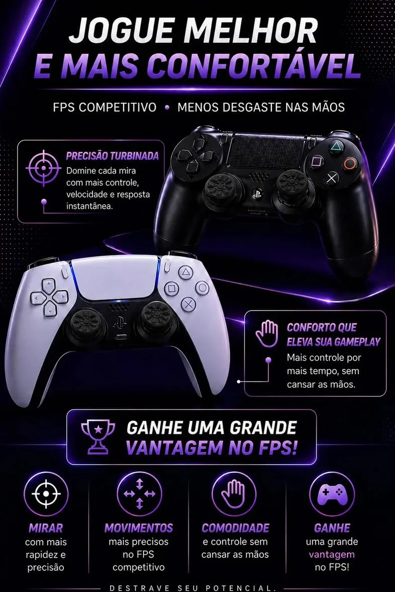 KontrolFreek FPS Freek Galaxy White do Playstation 4 (PS4) i Playstation 5 (PS5), Performance Thumbsticks | 1 wysoki stan, 1 średni stan, biały