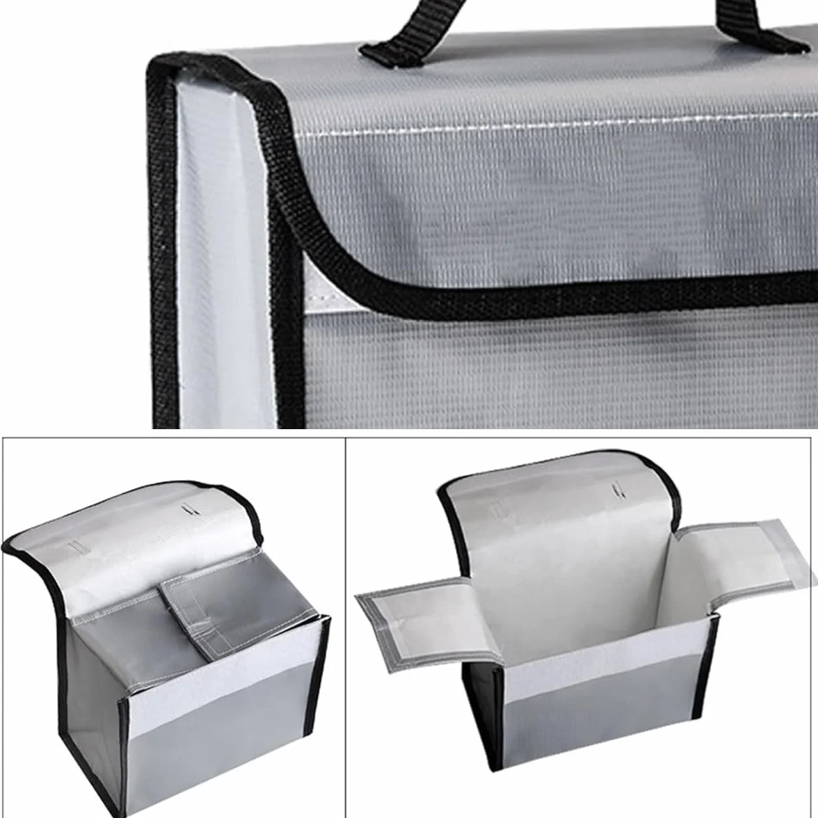 WANGCL Przeciwwybuchowa Ognioodporna Torba Lipo Wodoodporna na Baterie - Duża Torba na Ramię do Przechowywania Baterii Drona 215 x 155 x 115 mm