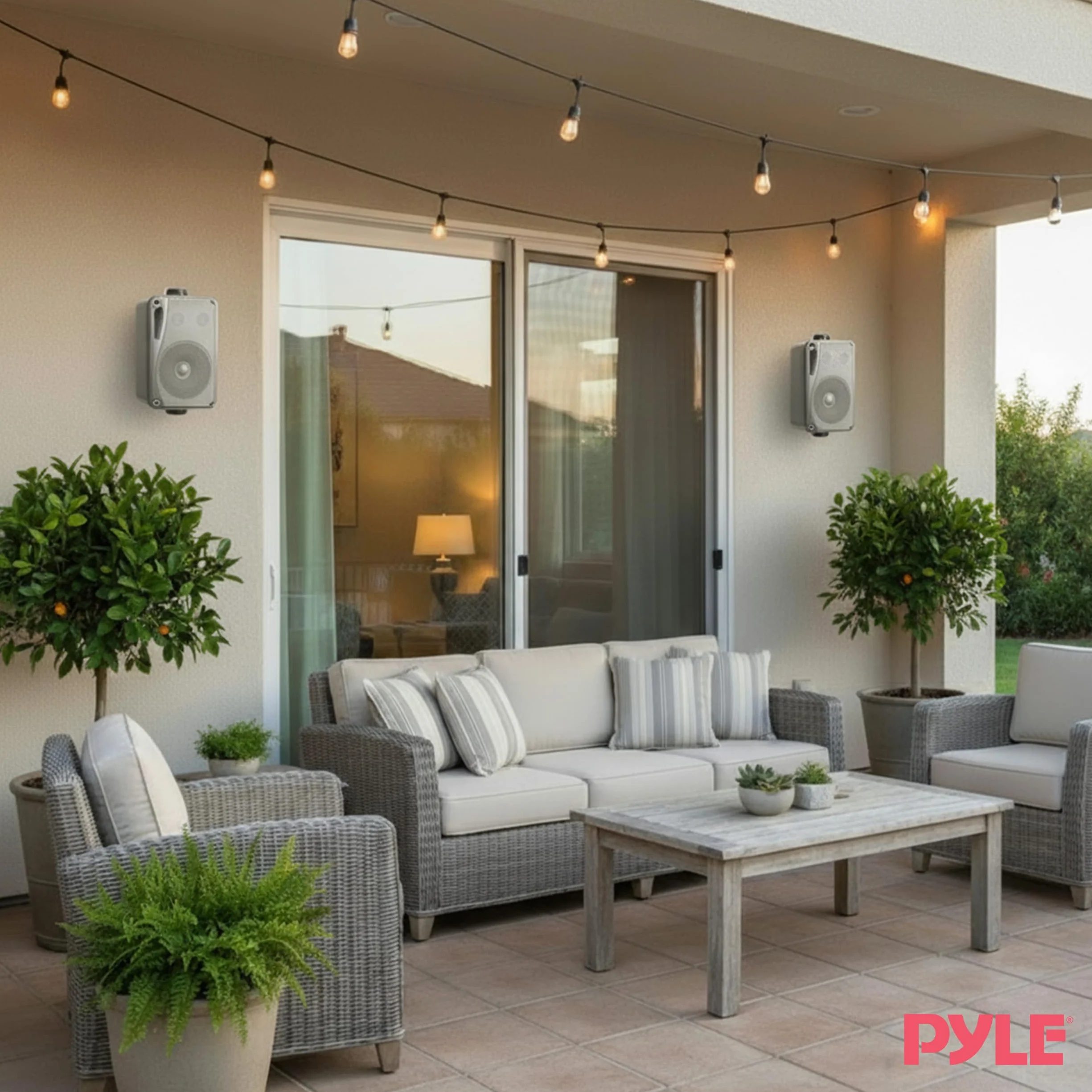 3-Way Waterproof Marine Box Speakers - 3.5" 200 Watt Dual Indoor Outdoor Speaker System - Weatherproof/Waterproof Outdoor Speaker - Home, Boat, Pool, Patio Indoor Outdoor Use - Pyle PLMR24S (Silver)