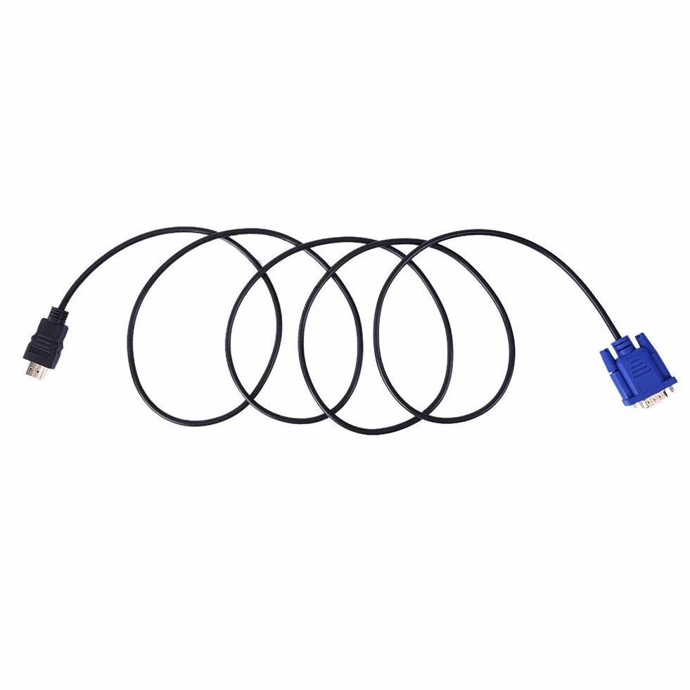 Konwerter kabli HDMI na VGA, 1080P HDTV HDMI na VGA męski 15-pinowy adapter złącze kabel do PC TV 5 m