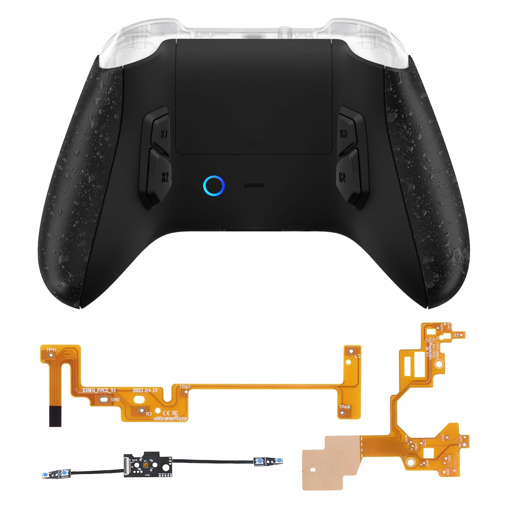 eXtremeRate VICTOR X Remap Kit do Kontrolera Xbox Series X/S, 6 Profili & Przeprojektowana Tylnu Obudowa & Szyny Boczne & 4 Tylu Przyciski do Kontrolera Xbox Core — Teksturowana Czarny