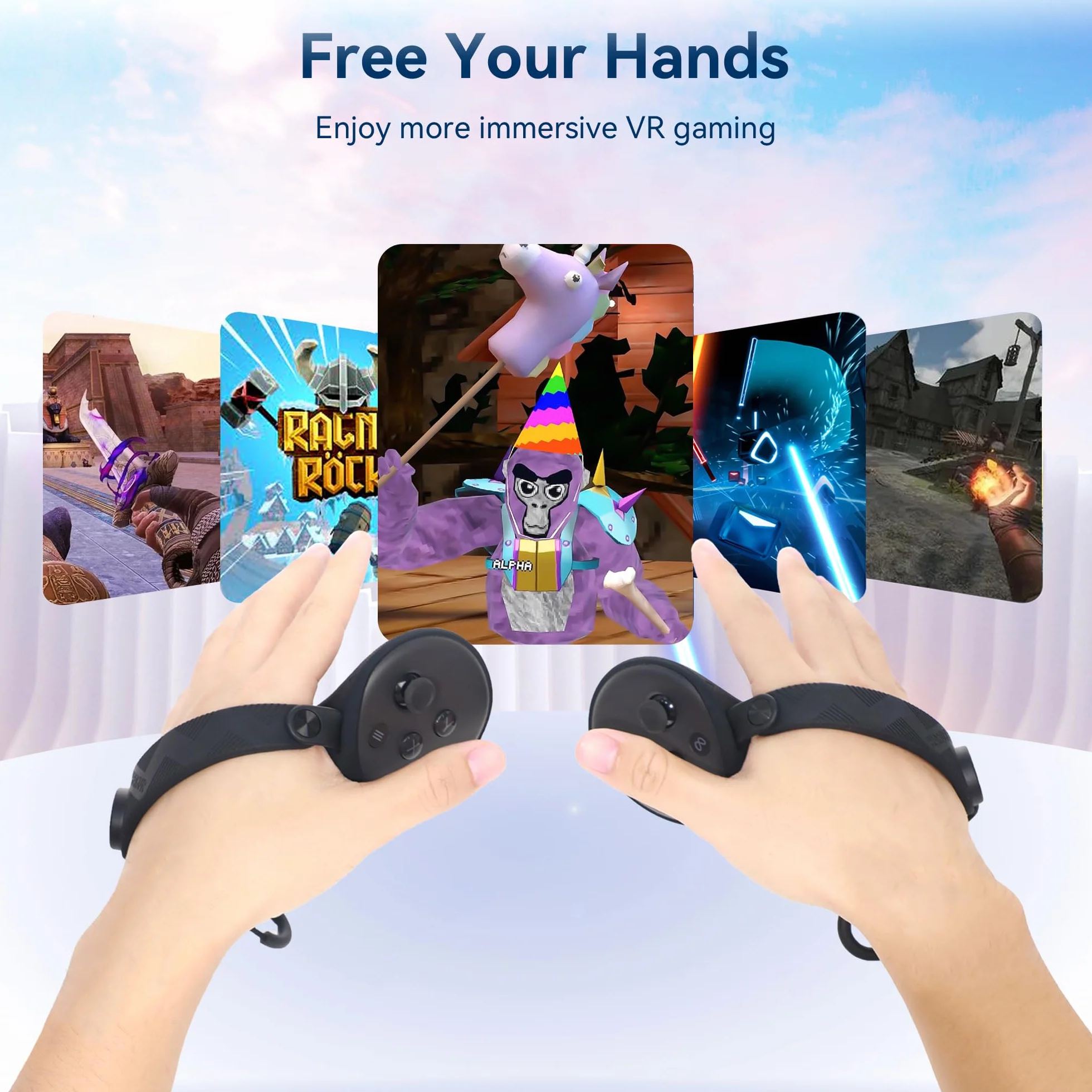 AMVR Rozszerzona osłona uchwytu kontrolera do Meta Oculus Quest 3S Quest 3 z ochroną baterii